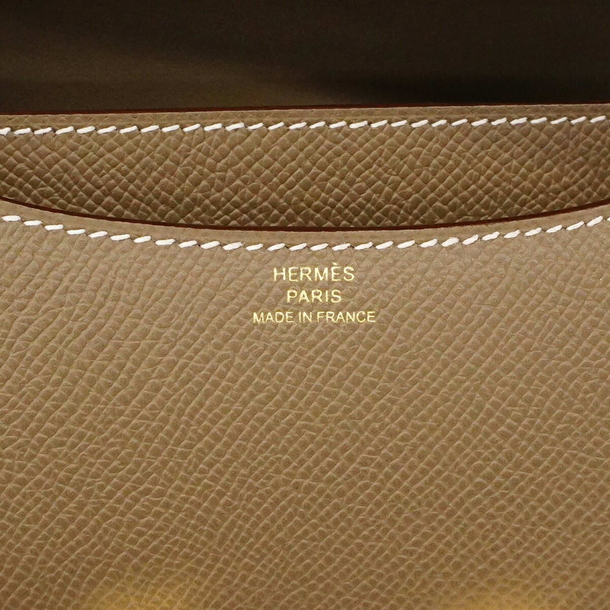 Hermes Etoupe Gray Leather Shoulder Bag (Pre-Owned)