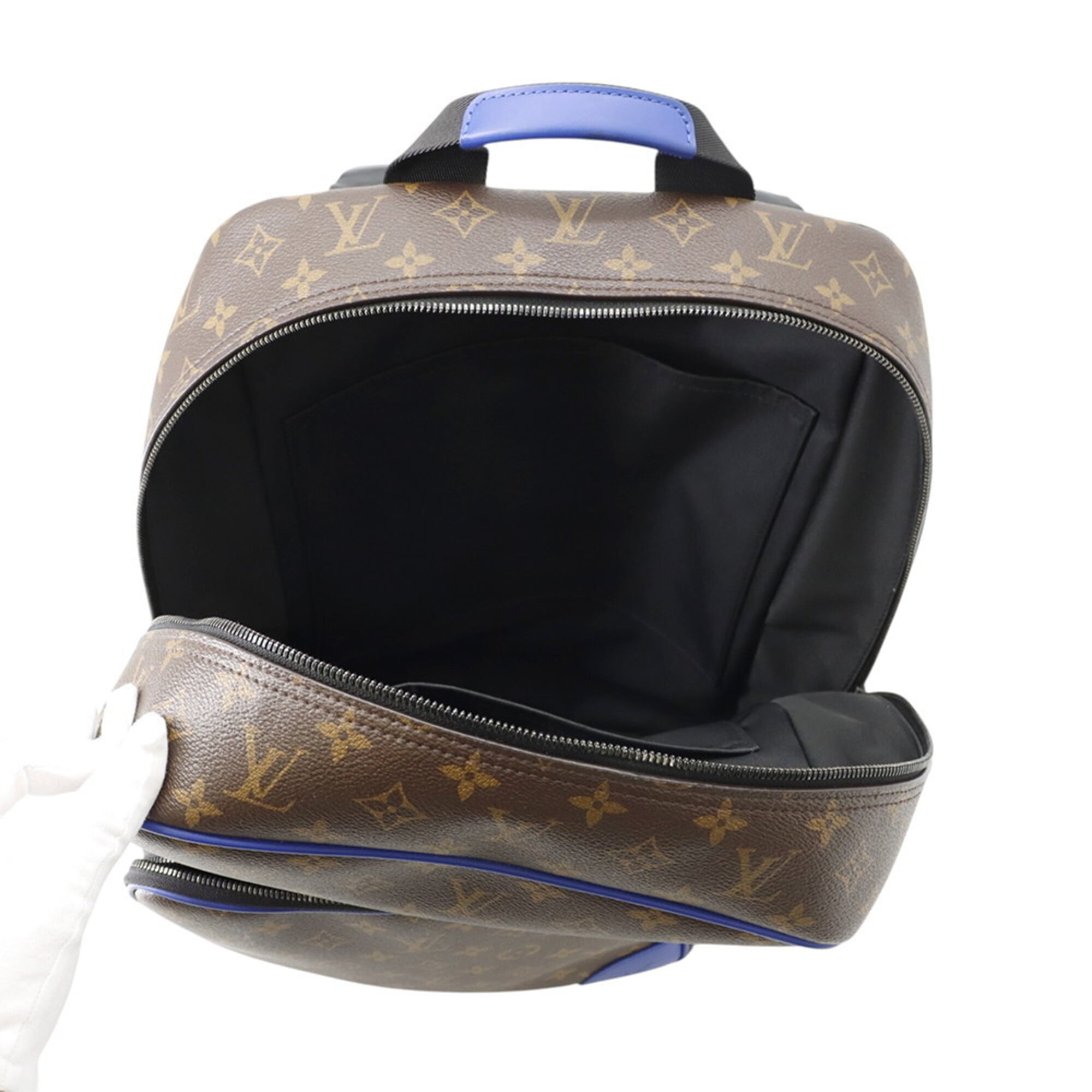 Louis Vuitton Blue Monogram Macassar Noir Monogram Backpack (Pre-Owned)
