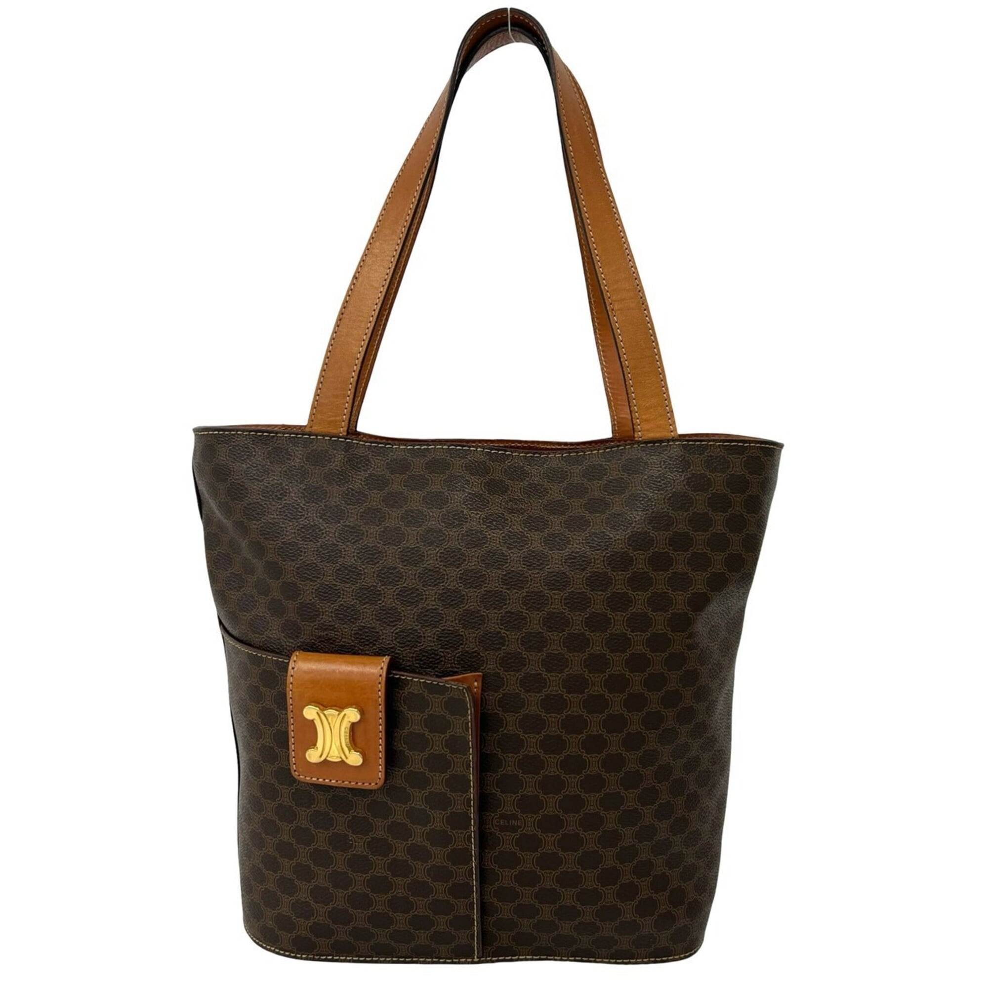 Celine Brown Pvc Leather Handbag Tote Bag (Pre-Owned)