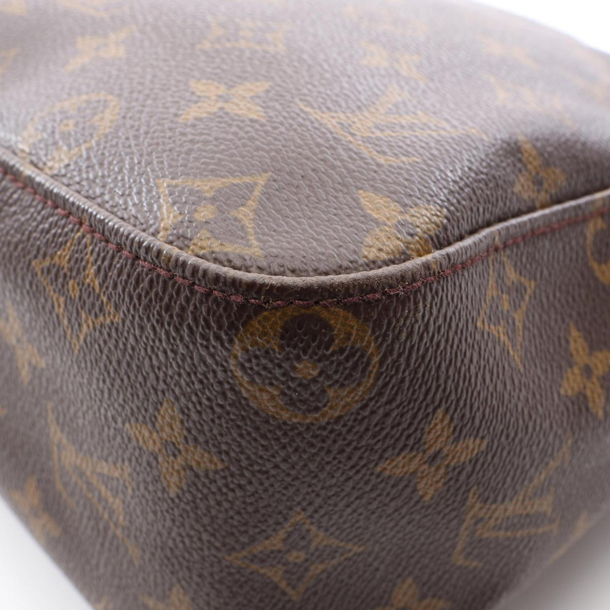 Louis Vuitton Brown Coated Canvas Leather Handbag Shoulder Bag (Pre-Owned)