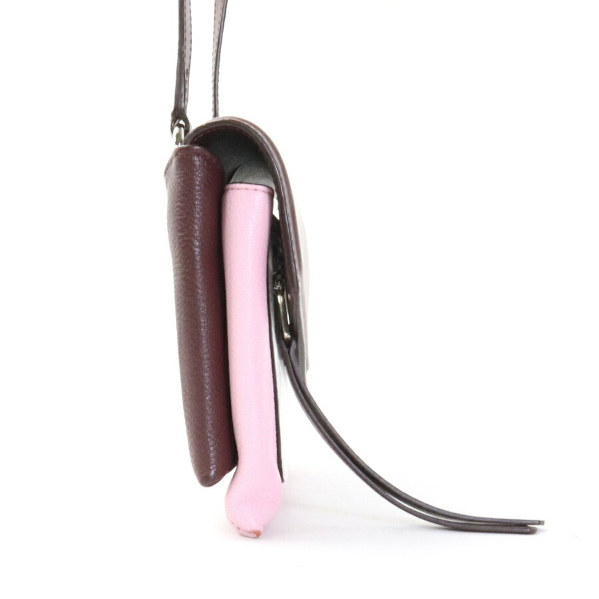 Givenchy Bordeaux Pink White Leather Shoulder Bag (Pre-Owned)