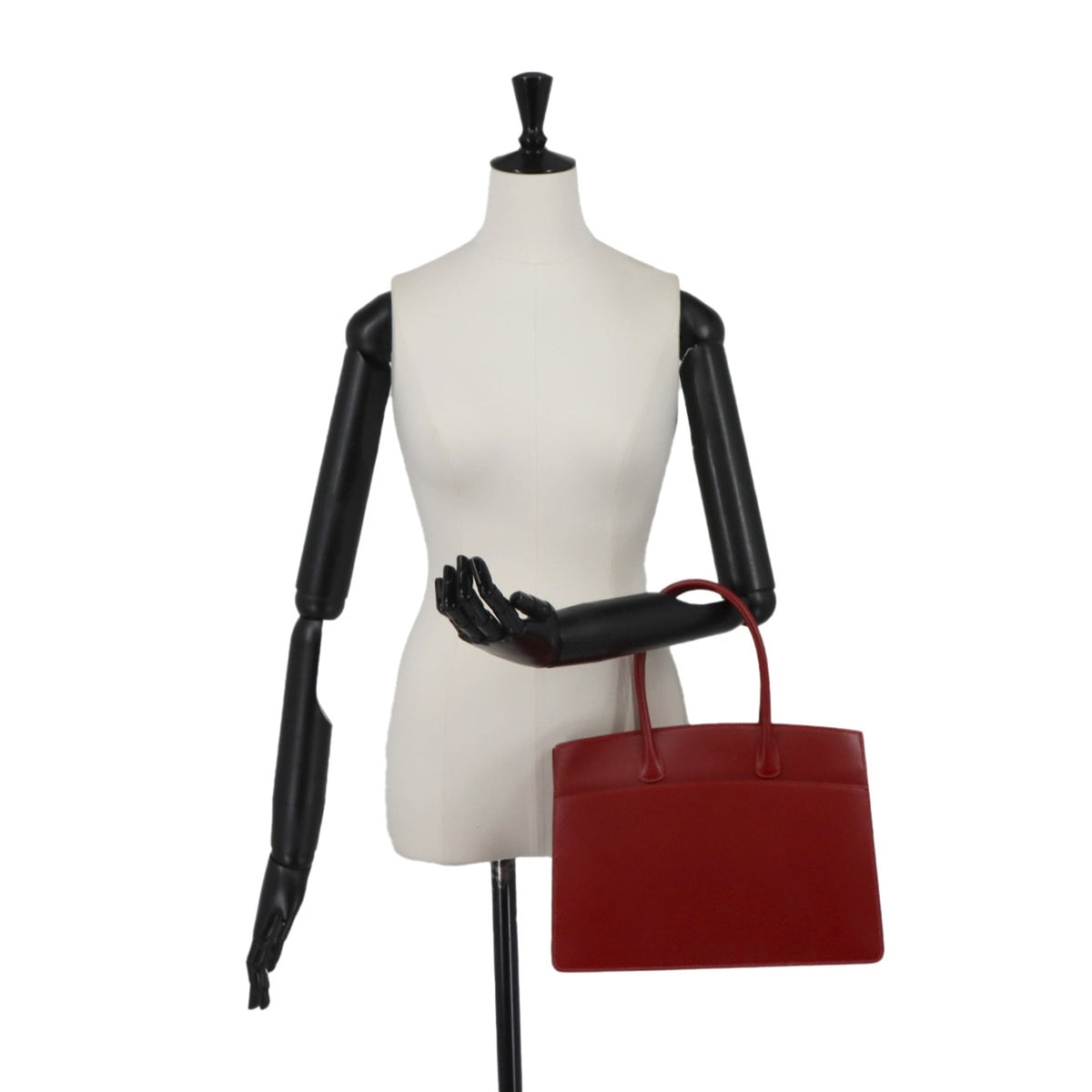 Hermes Red Color Lisse Leather Handbag Tote Bag (Pre-Owned)