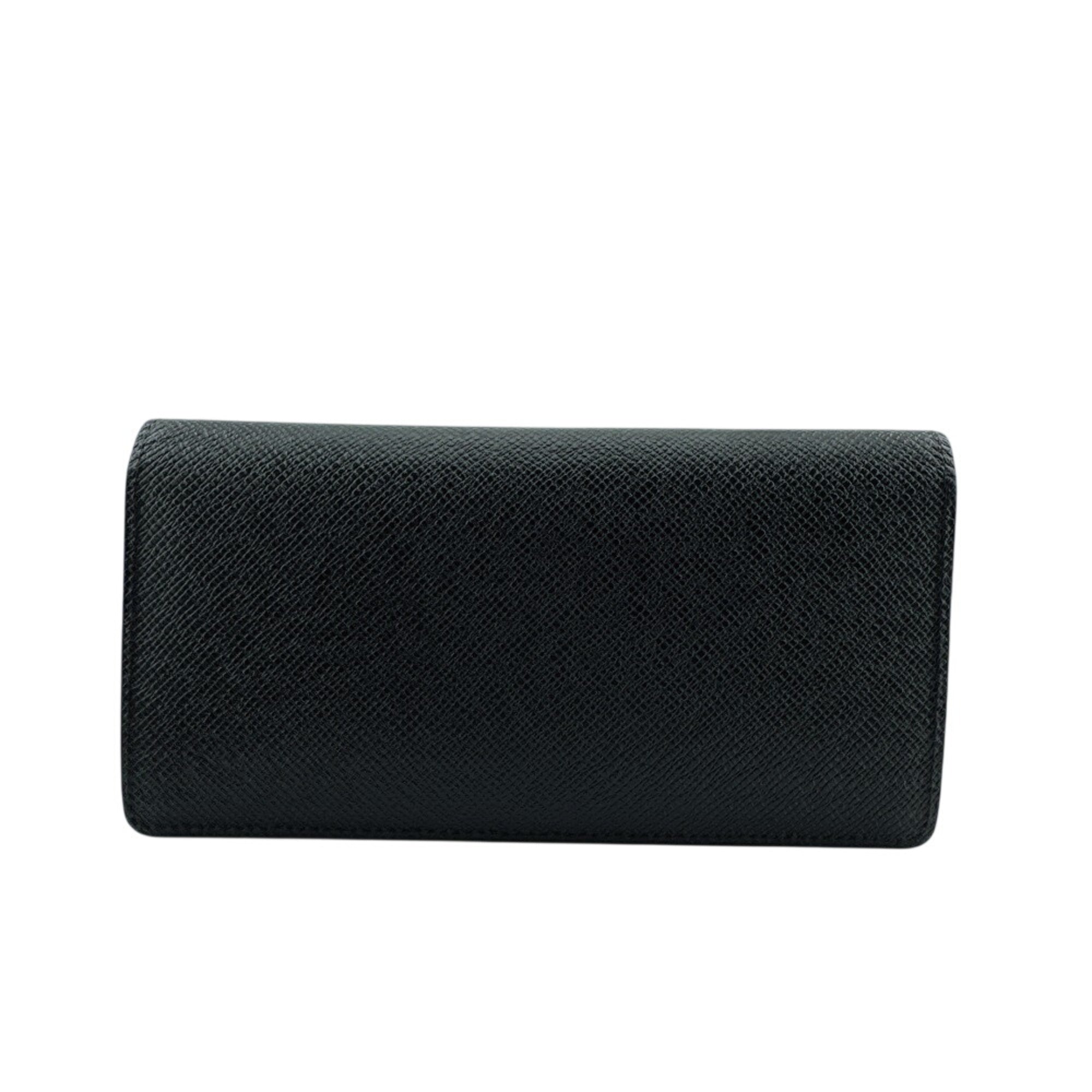 Louis Vuitton Taiga Black Leather Long Wallet (Bi-Fold) (Pre-Owned)