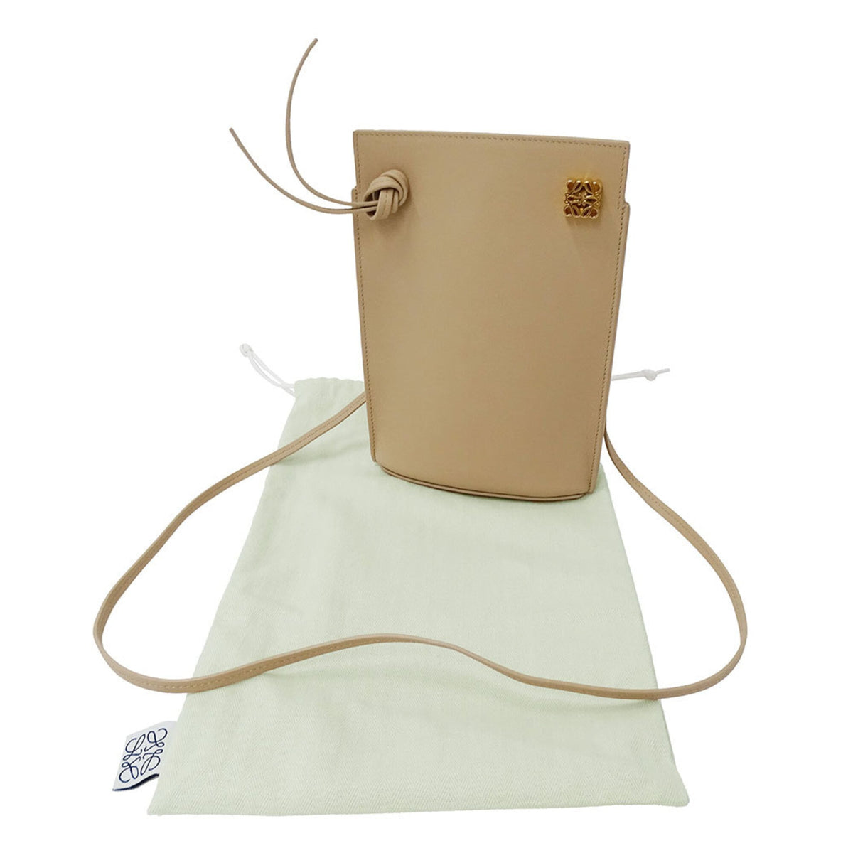 Loewe Beige Leather Handbag Shoulder Bag (Pre-Owned)