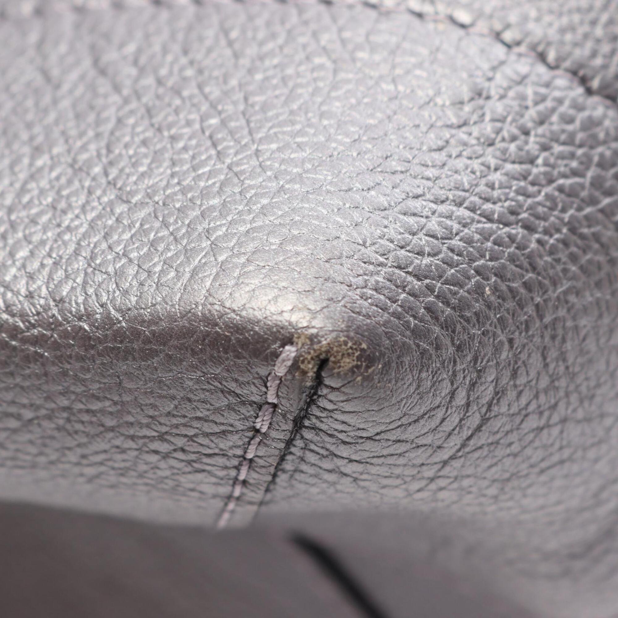 Louis Vuitton Gray Leather Backpack Handbag (Pre-Owned)