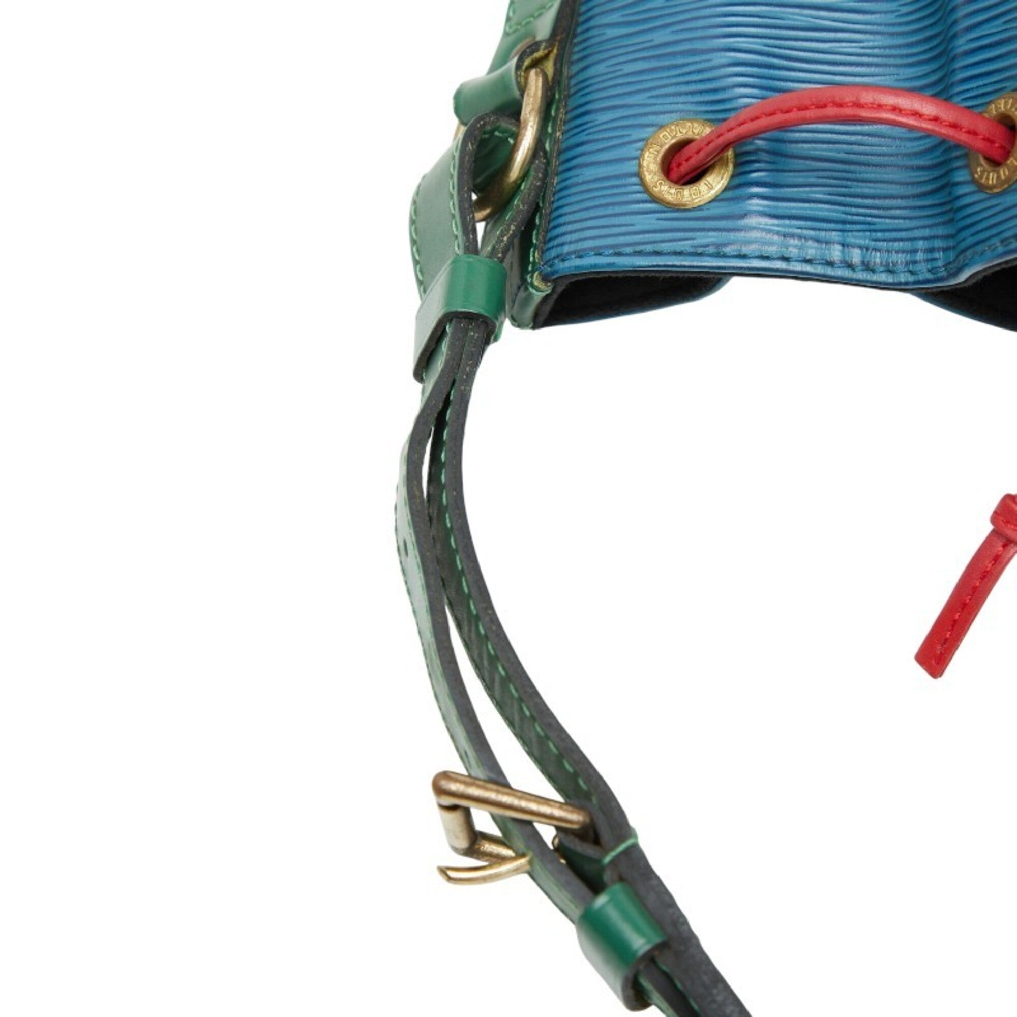 Louis Vuitton Borneo Green Castilian Red Toledo Blue Leather Shoulder Bag (Pre-Owned)