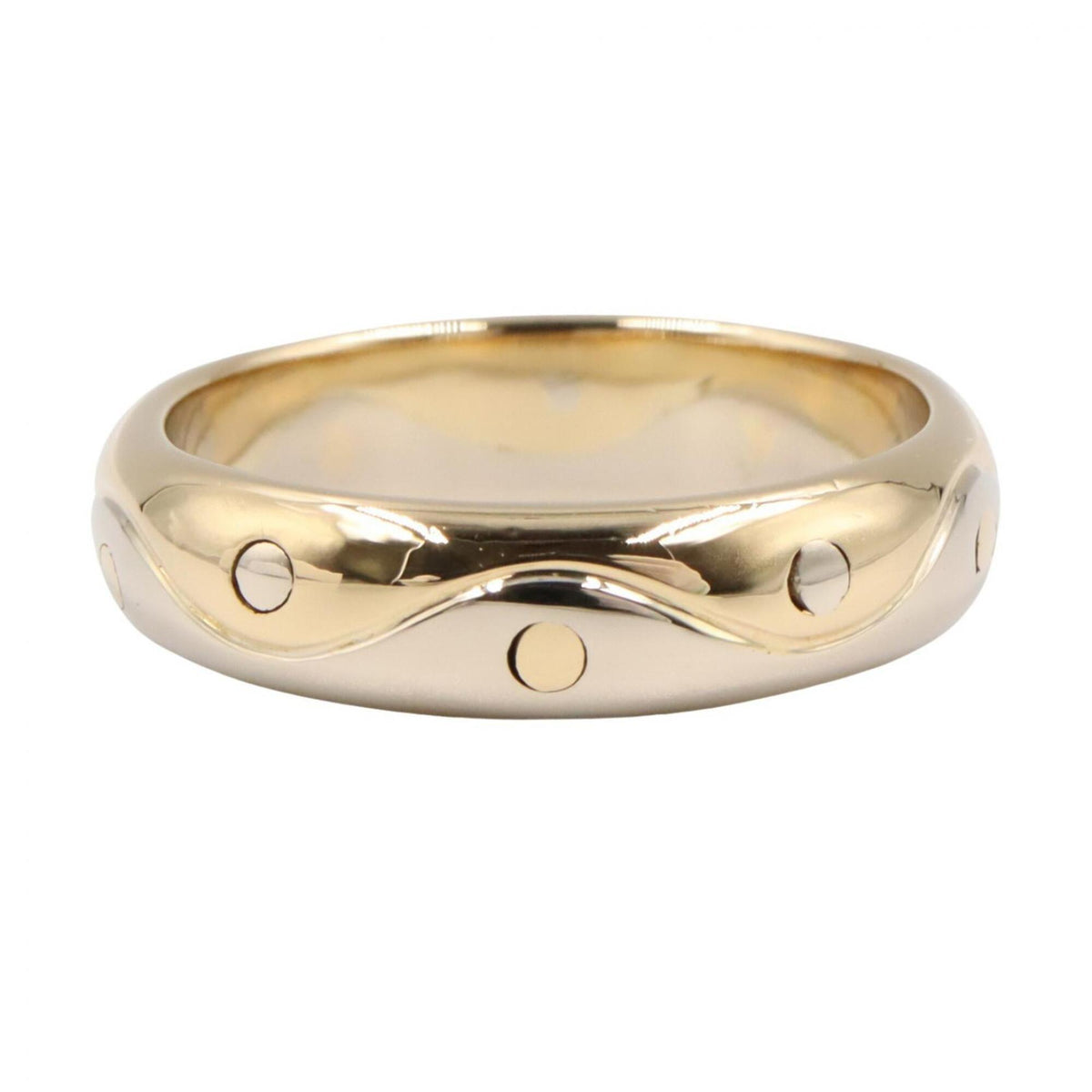 Bvlgari Gold Silver Yellow Gold (18K) White Gold (18K) Band Ring (Pre-Owned)