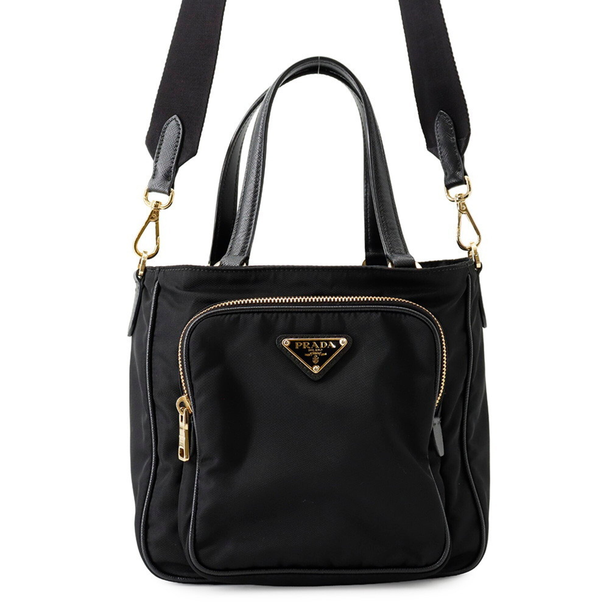 Prada Black Nylon Handbag Shoulder Bag (Pre-Owned)
