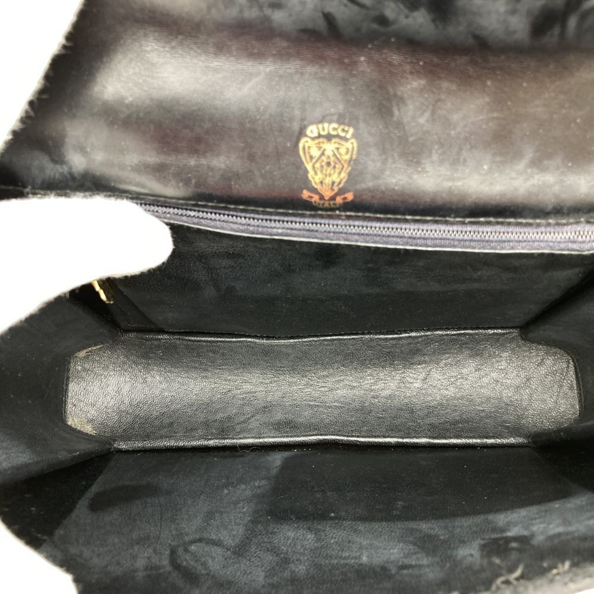 Gucci Black Micro Gg Leather Shoulder Bag (Pre-Owned)