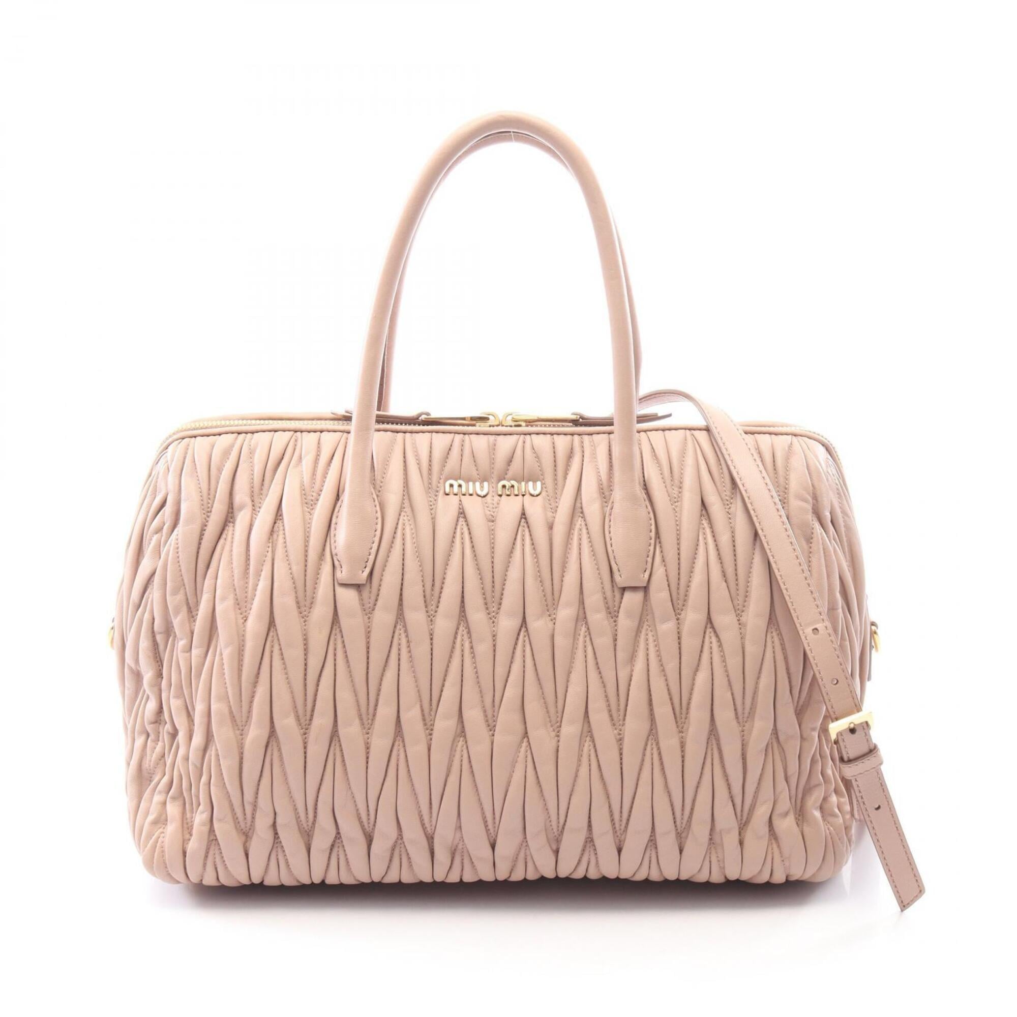 Miu Miu Matelasse Pink Leather Handbag (Pre-Owned)