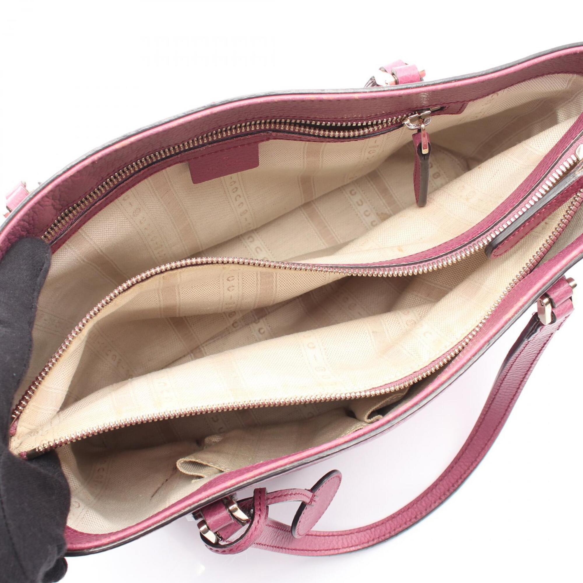 Gucci Pink Leather Handbag Tote Bag (Pre-Owned)