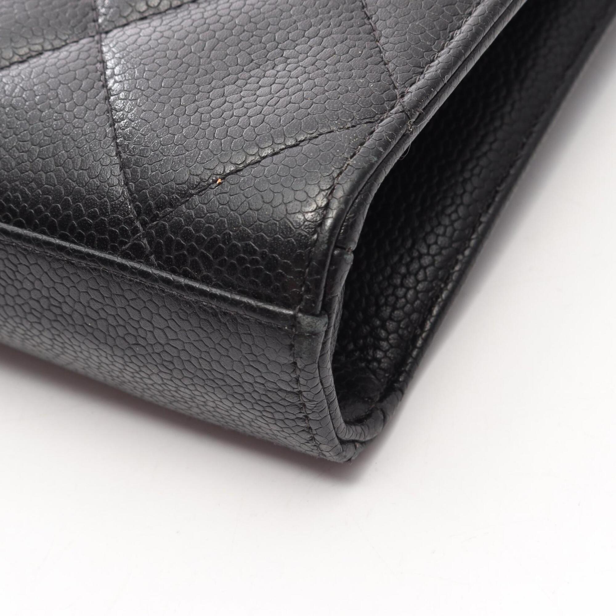 Chanel Black Grained Calfskin Briefcase Handbag (Pre-Owned)