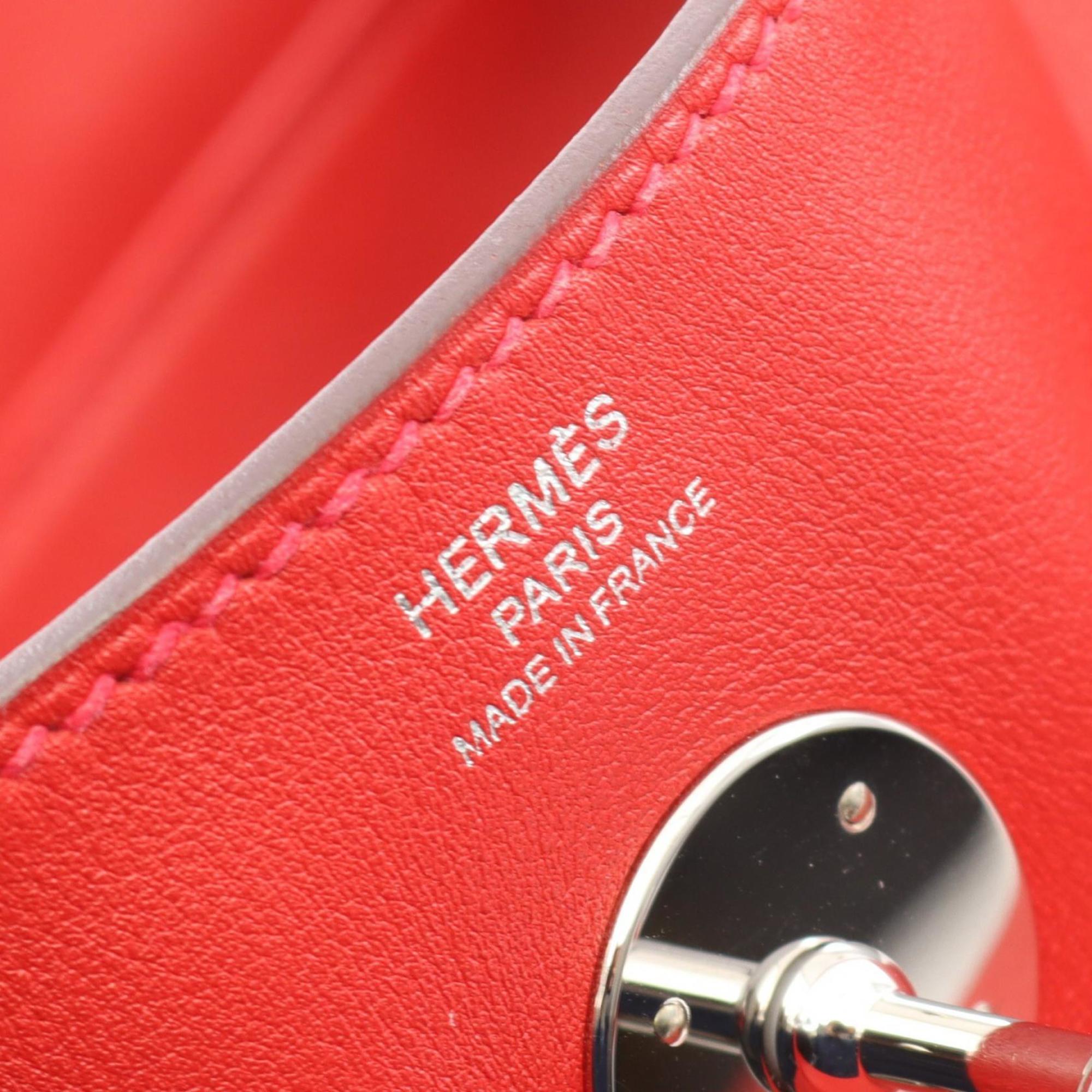 Hermes Red Color Swift Leather Handbag Shoulder Bag (Pre-Owned)