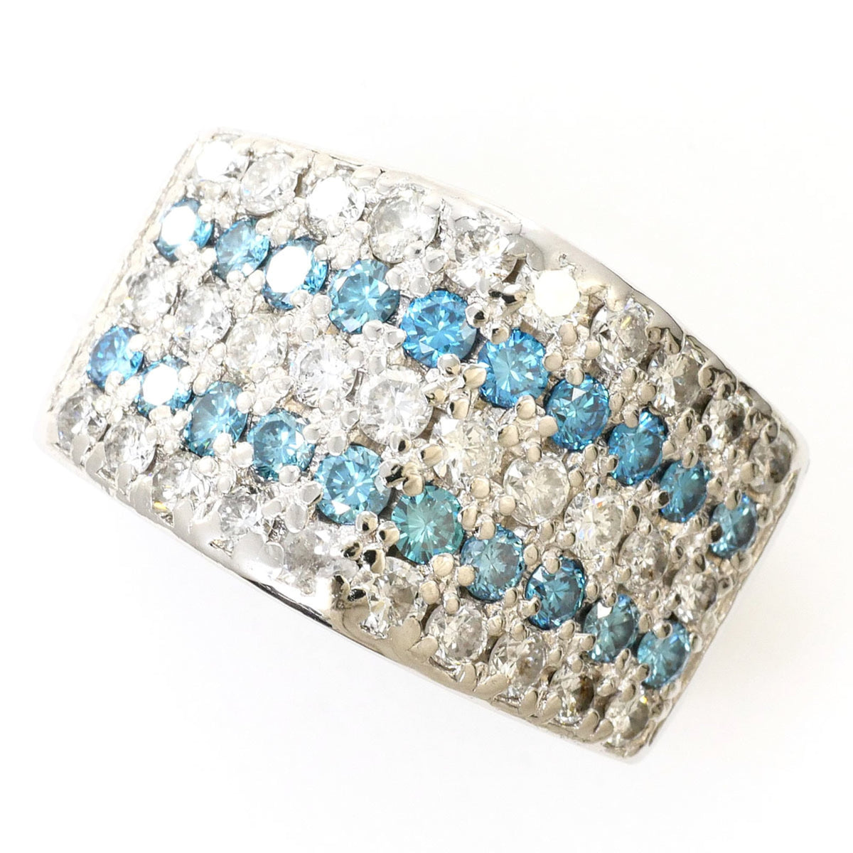 Unbranded Blue Platinum Platinum 900 Band Ring (Pre-Owned)