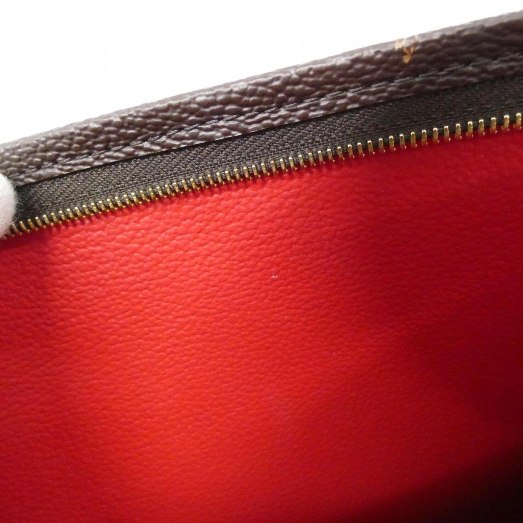 Louis Vuitton Marron Coated Canvas Handbag Pouch (Pre-Owned)
