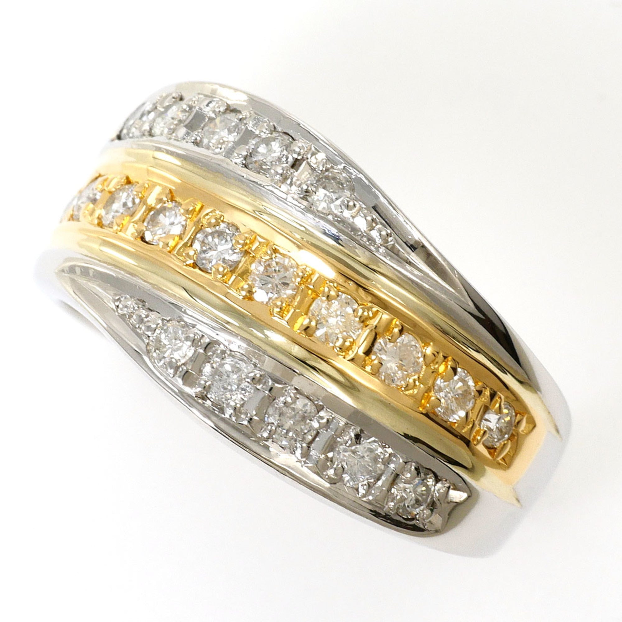 Unbranded Platinum Yellow Gold Yellow Gold (18K) Platinum 900 Band Ring (Pre-Owned)