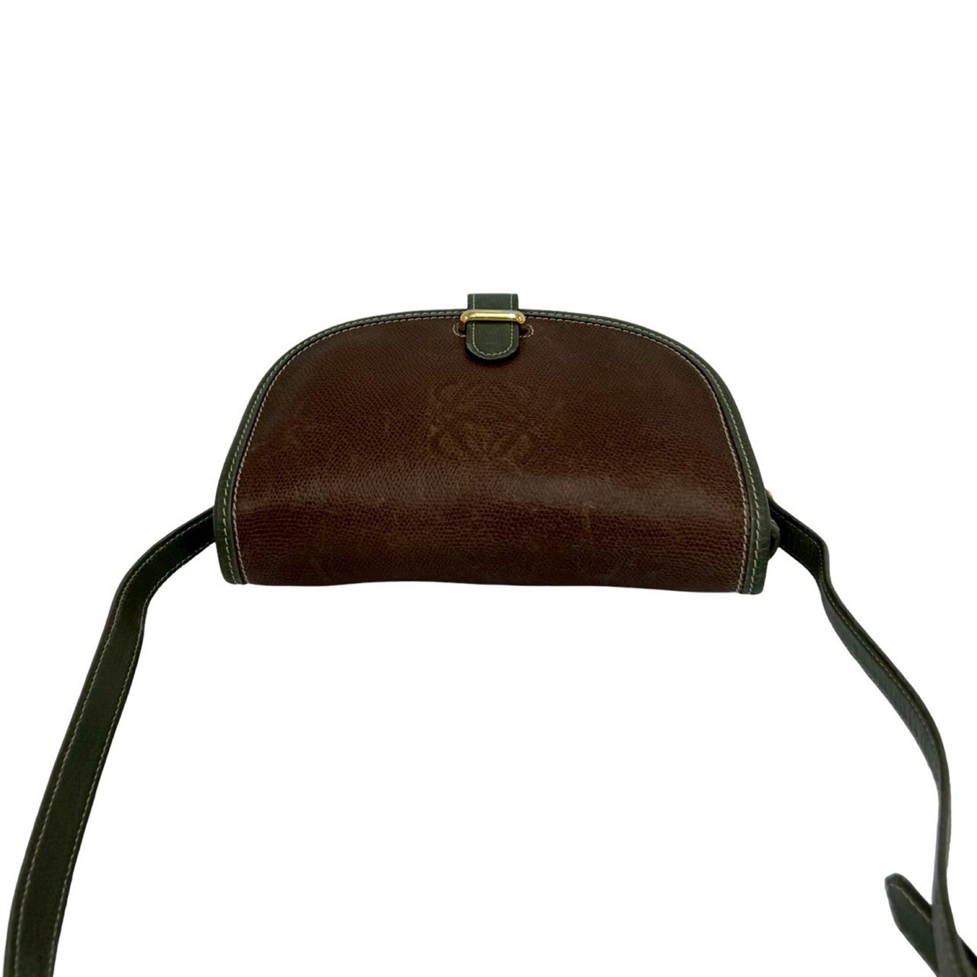 Loewe Brown Green Leather Pochette Shoulder Bag (Pre-Owned)