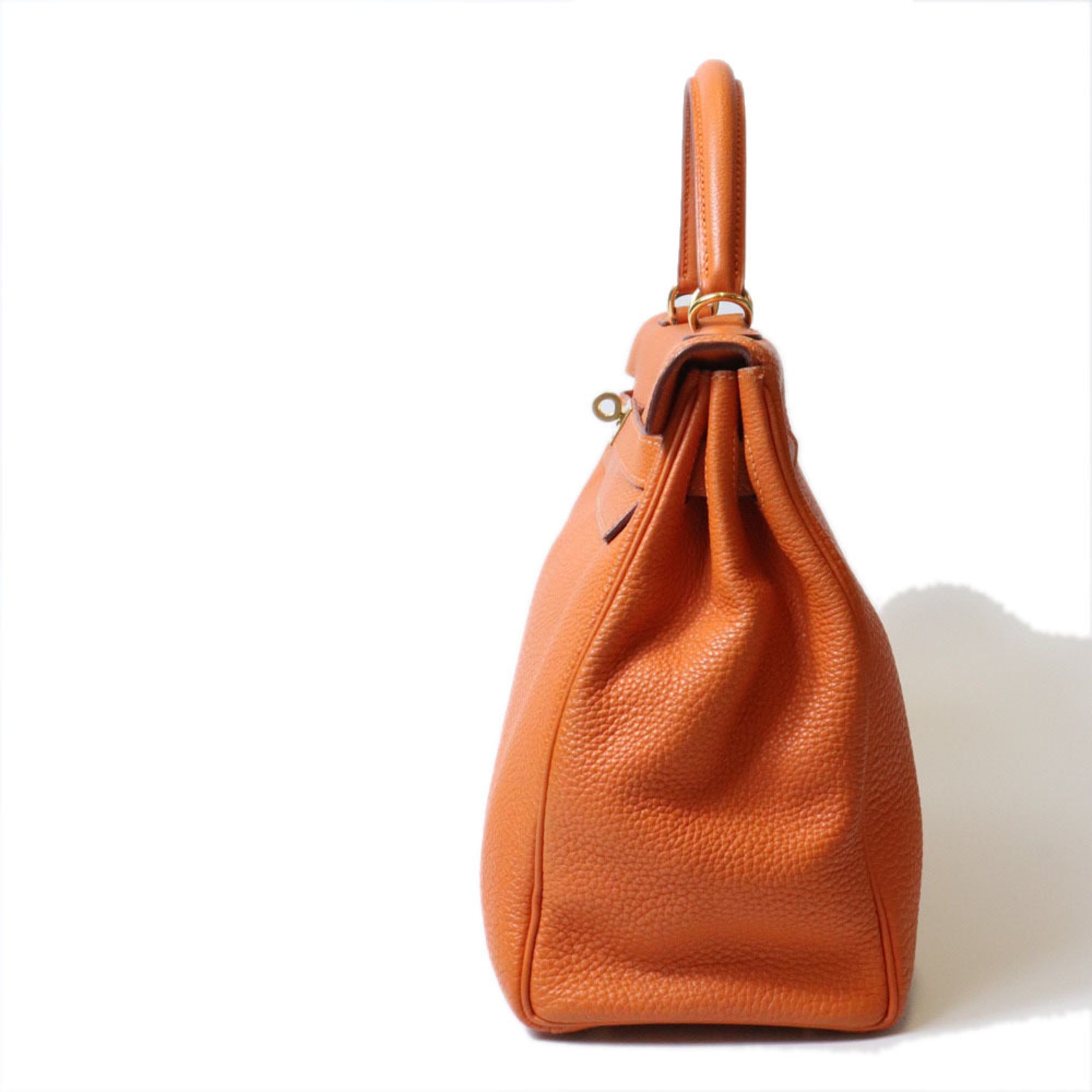 Hermes Orange Togo Leather Handbag Shoulder Bag (Pre-Owned)
