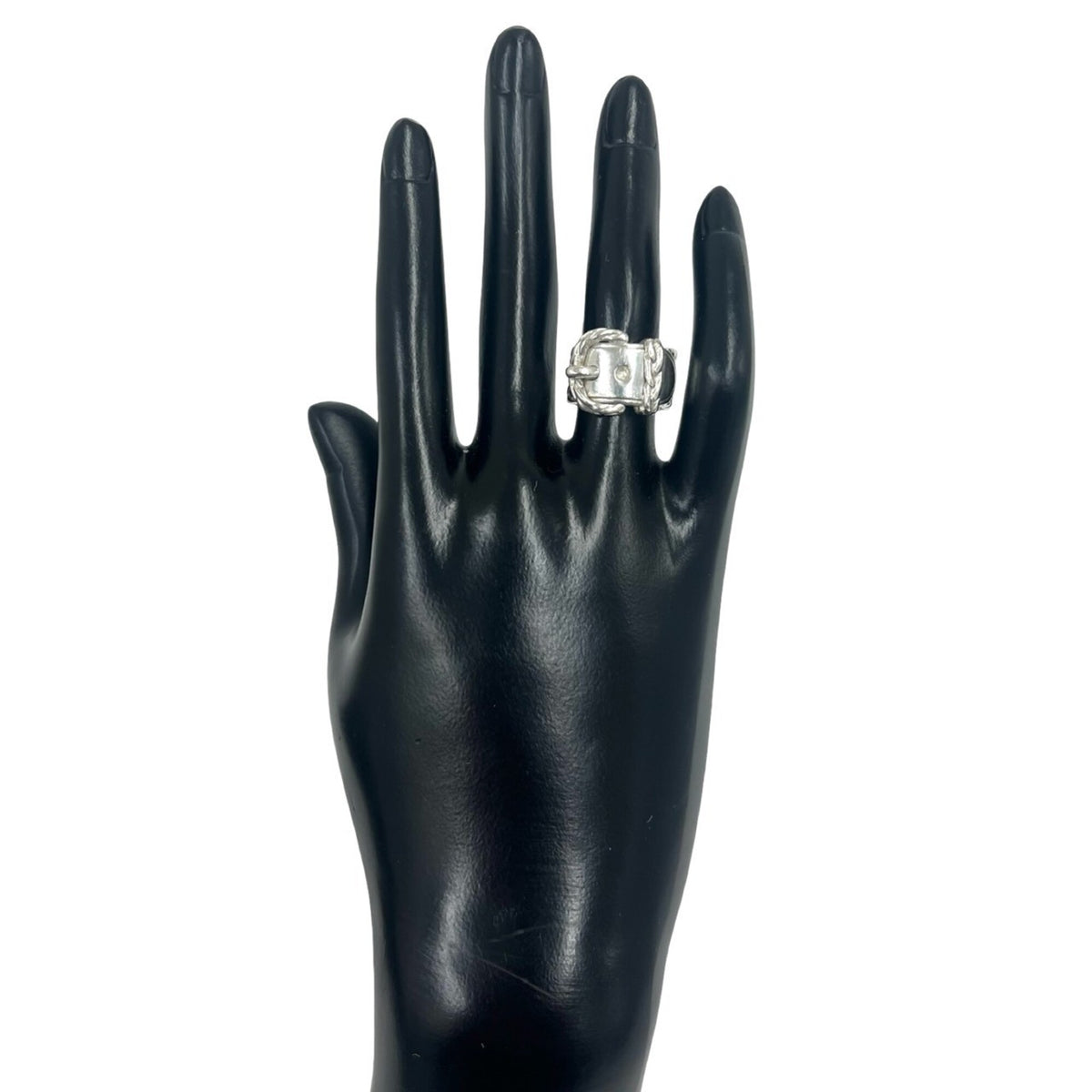 Hermes Silver Silver 925 Band Ring (Pre-Owned)
