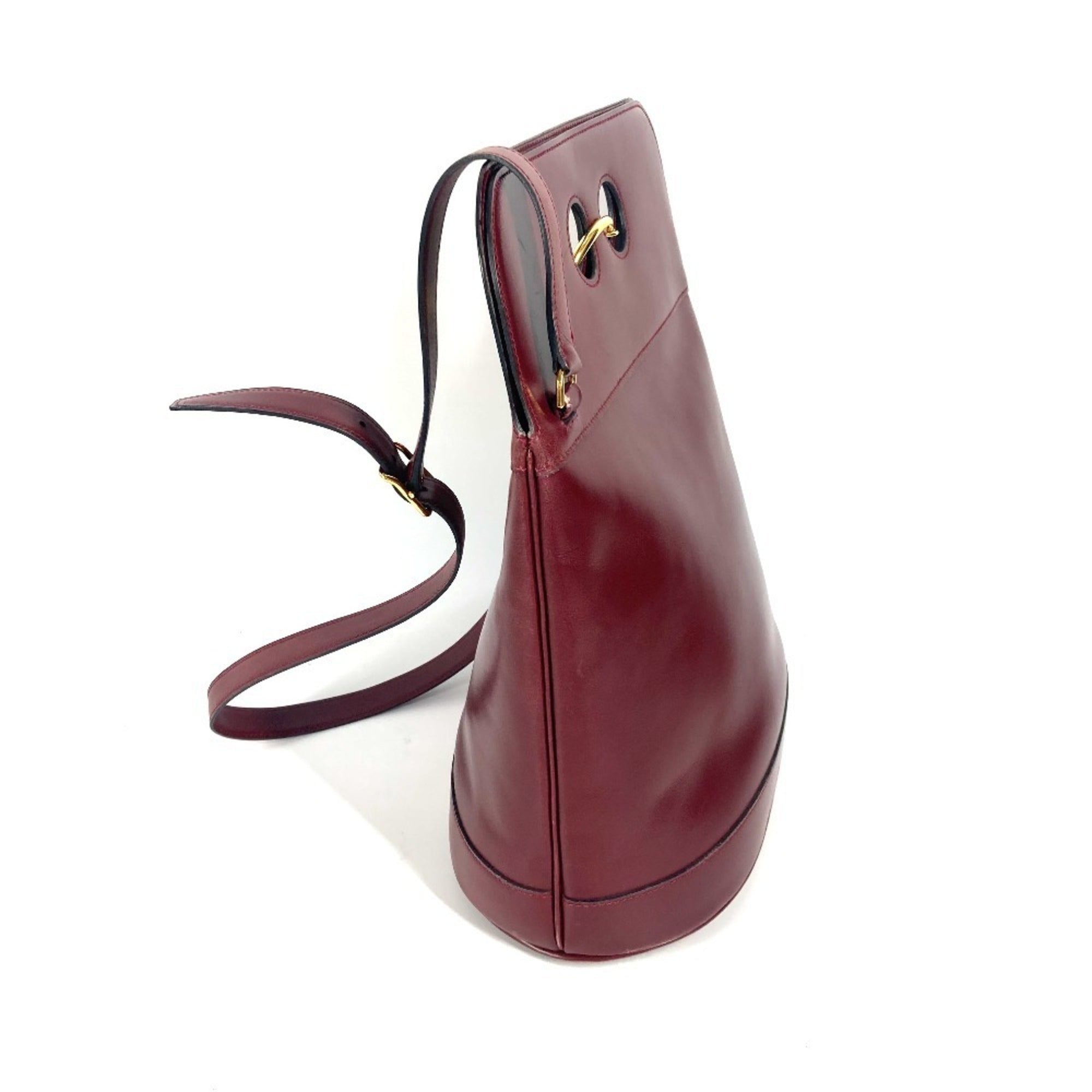 Hermes Bordeaux Leather Shoulder Bag (Pre-Owned)