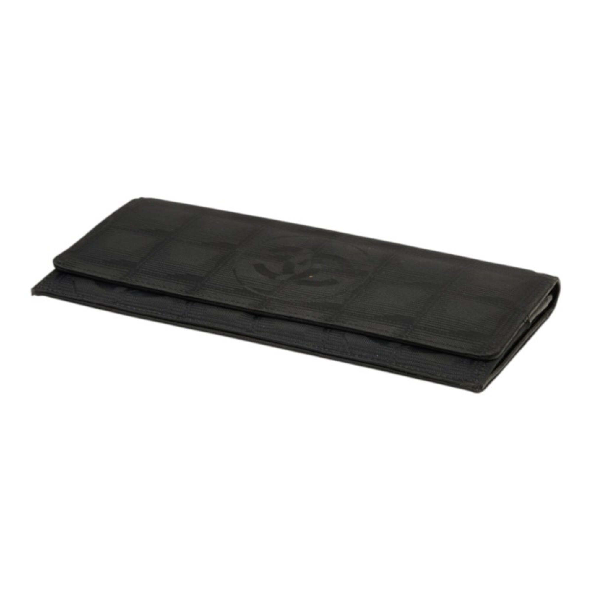 Chanel Black New Travel Line Long Wallet (Tri-Fold) (Pre-Owned)
