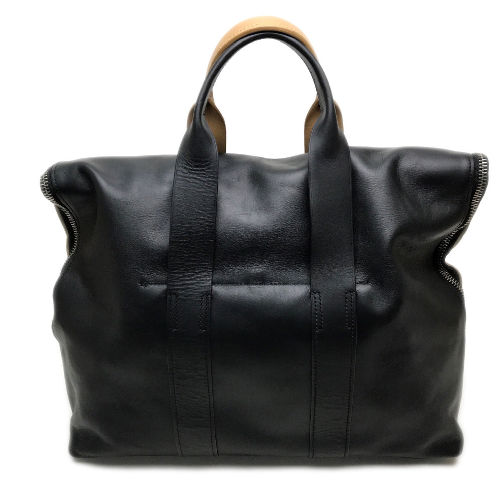 3.1 Phillip Lim Beige Black Leather Handbag Tote Bag (Pre-Owned)