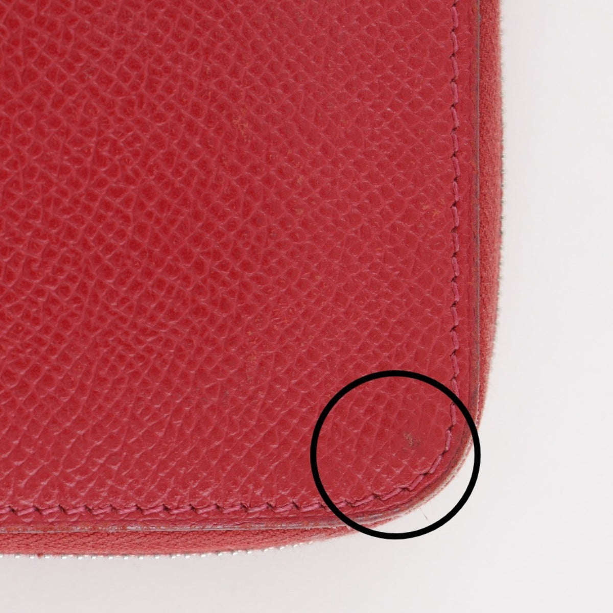 Hermes Red Color Epsom Leather Long Wallet (Bi-Fold) (Pre-Owned)