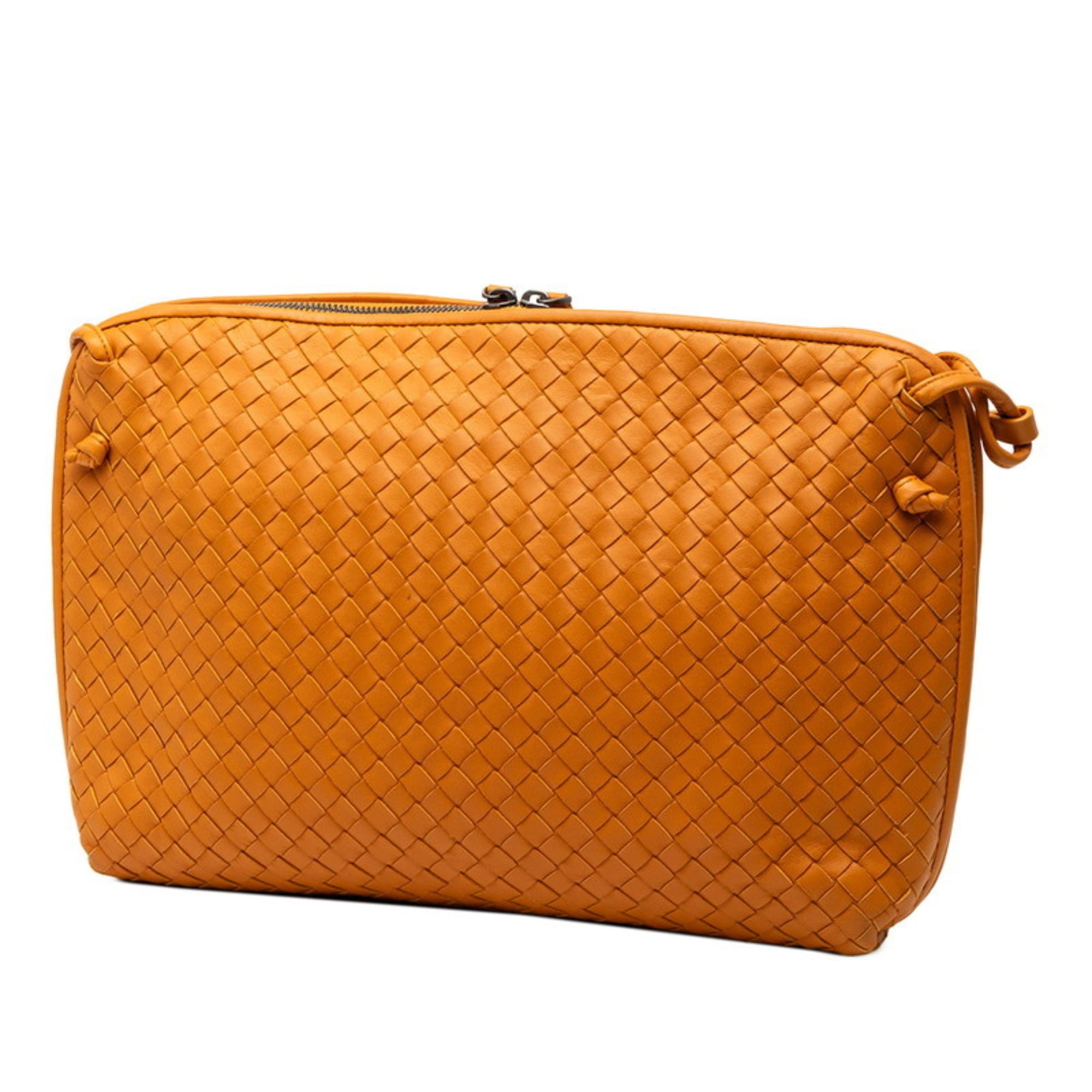 Bottega Veneta Orange Leather Shoulder Bag (Pre-Owned)