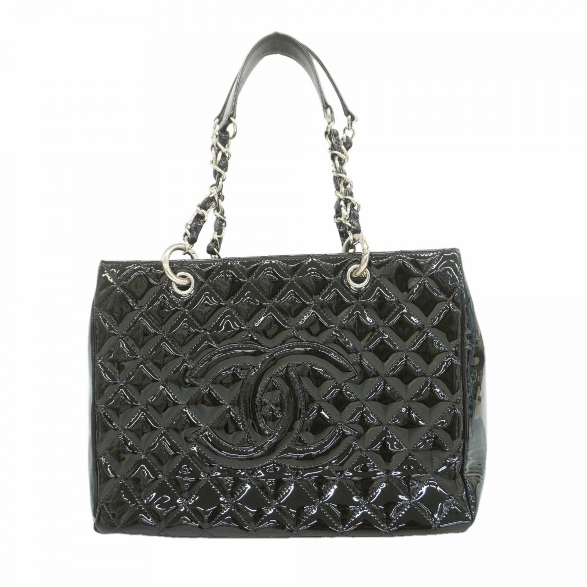 Chanel Black Patent Leather Tote Bag (Pre-Owned)