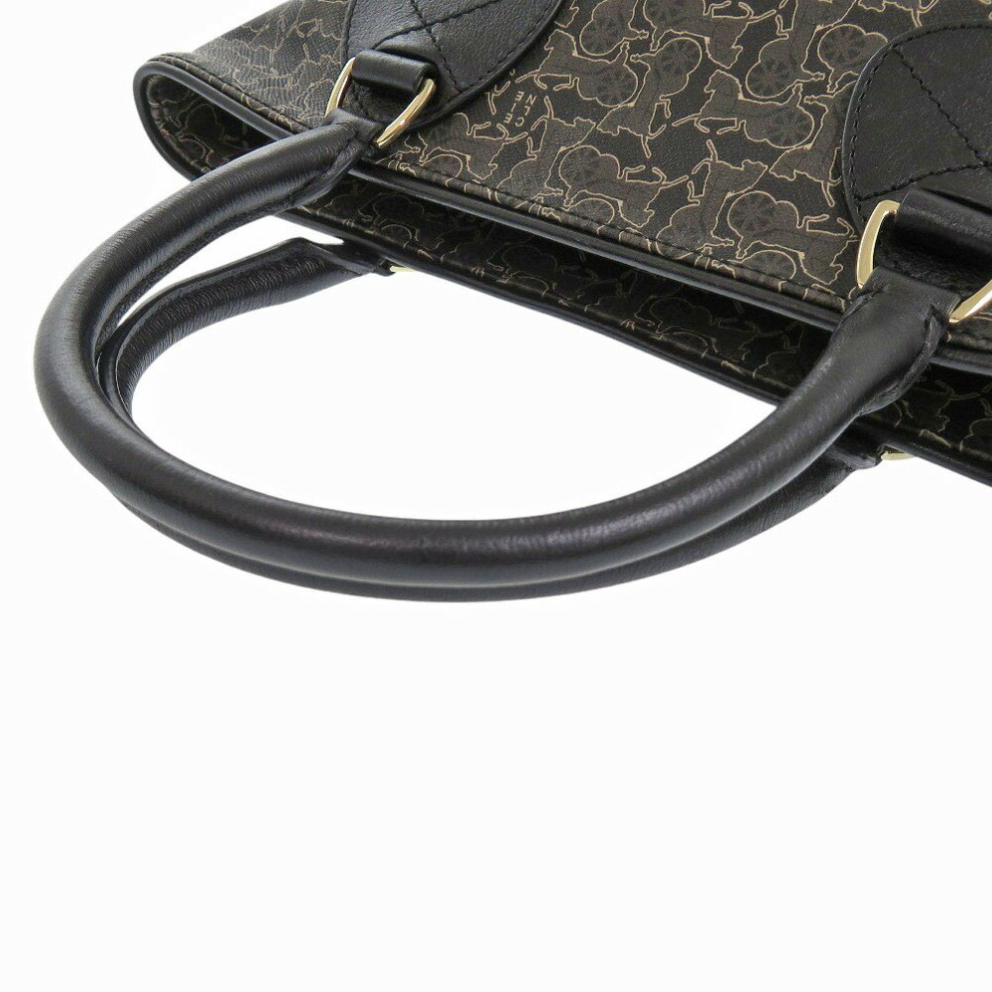 Celine Black Brown Pvc Leather Handbag (Pre-Owned)