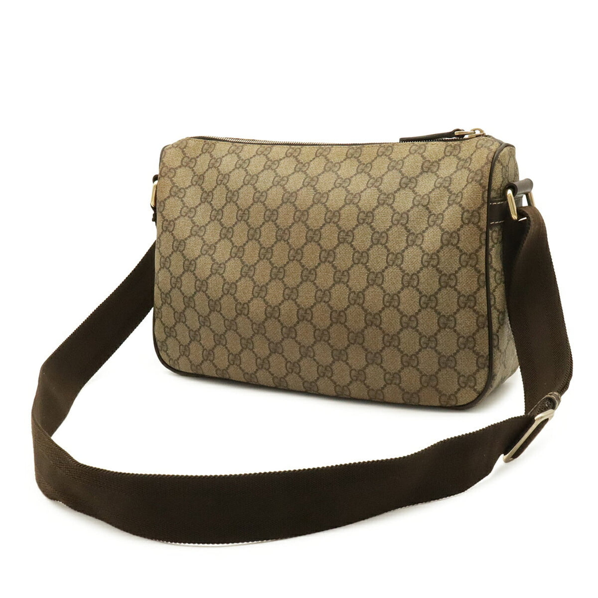 Gucci Beige Brown Dark Brown Khaki Gg Supreme Shoulder Bag (Pre-Owned)