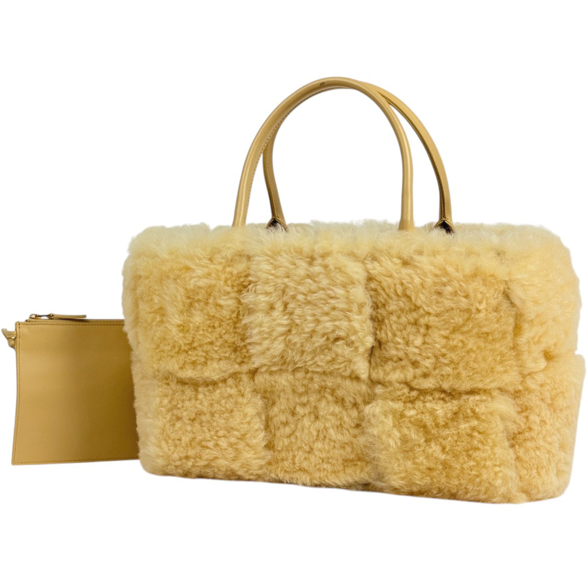 Bottega Veneta Intrecciato Yellow Leather Tote Bag (Pre-Owned)
