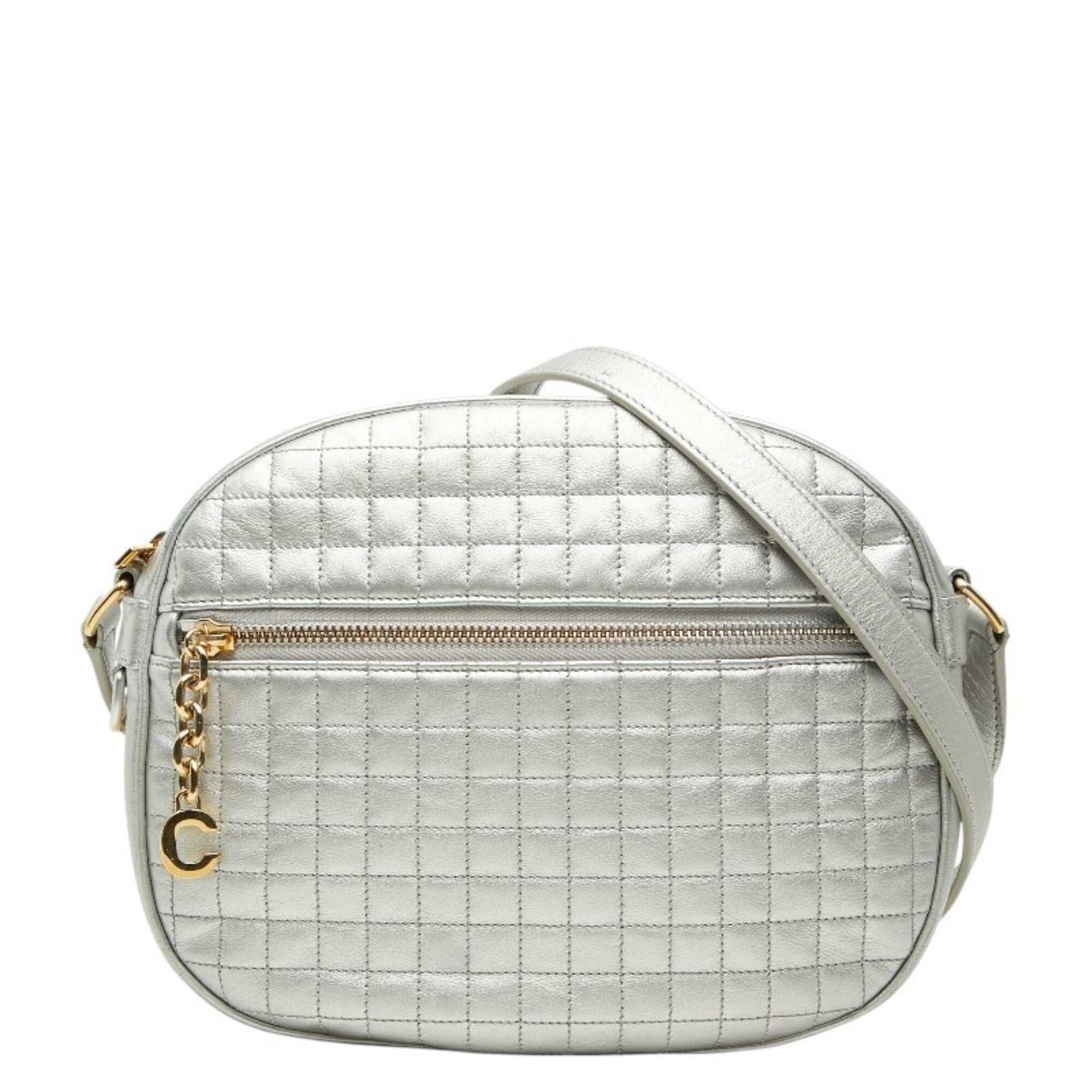 Celine Silver Leather Shoulder Bag (Pre-Owned)