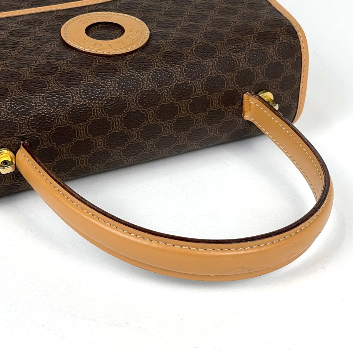 Celine Brown Coated Canvas Leather Handbag (Pre-Owned)