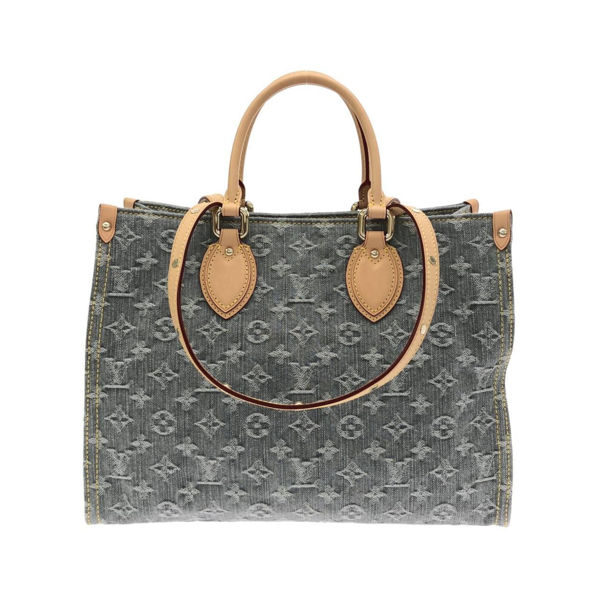 Louis Vuitton Gray Denim Handbag (Pre-Owned)