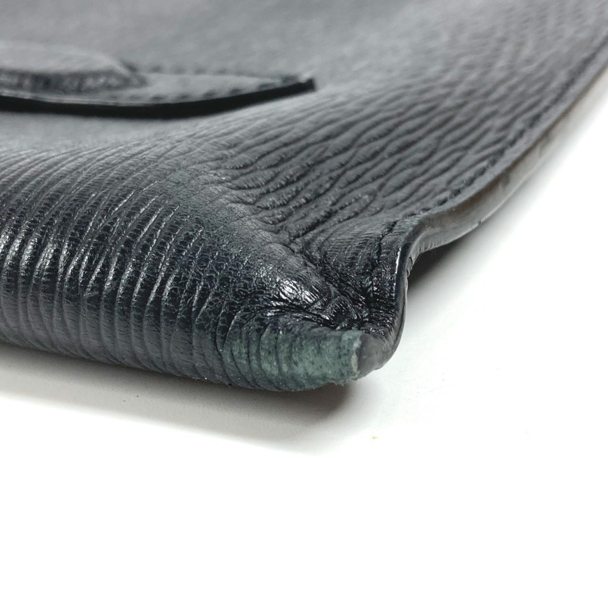 Salvatore Ferragamo Black Leather Clutch Bag Handbag Pouch (Pre-Owned)