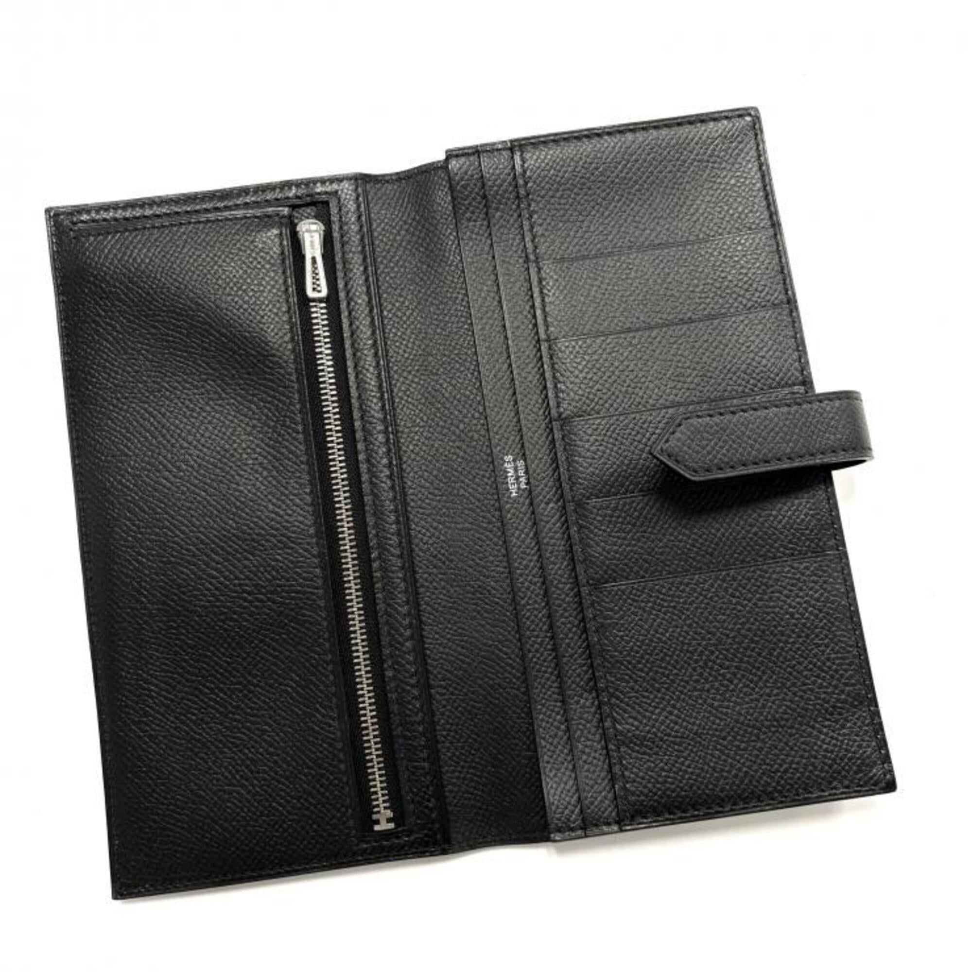 Hermes Black Epsom Leather Long Wallet (Bi-Fold) (Pre-Owned)
