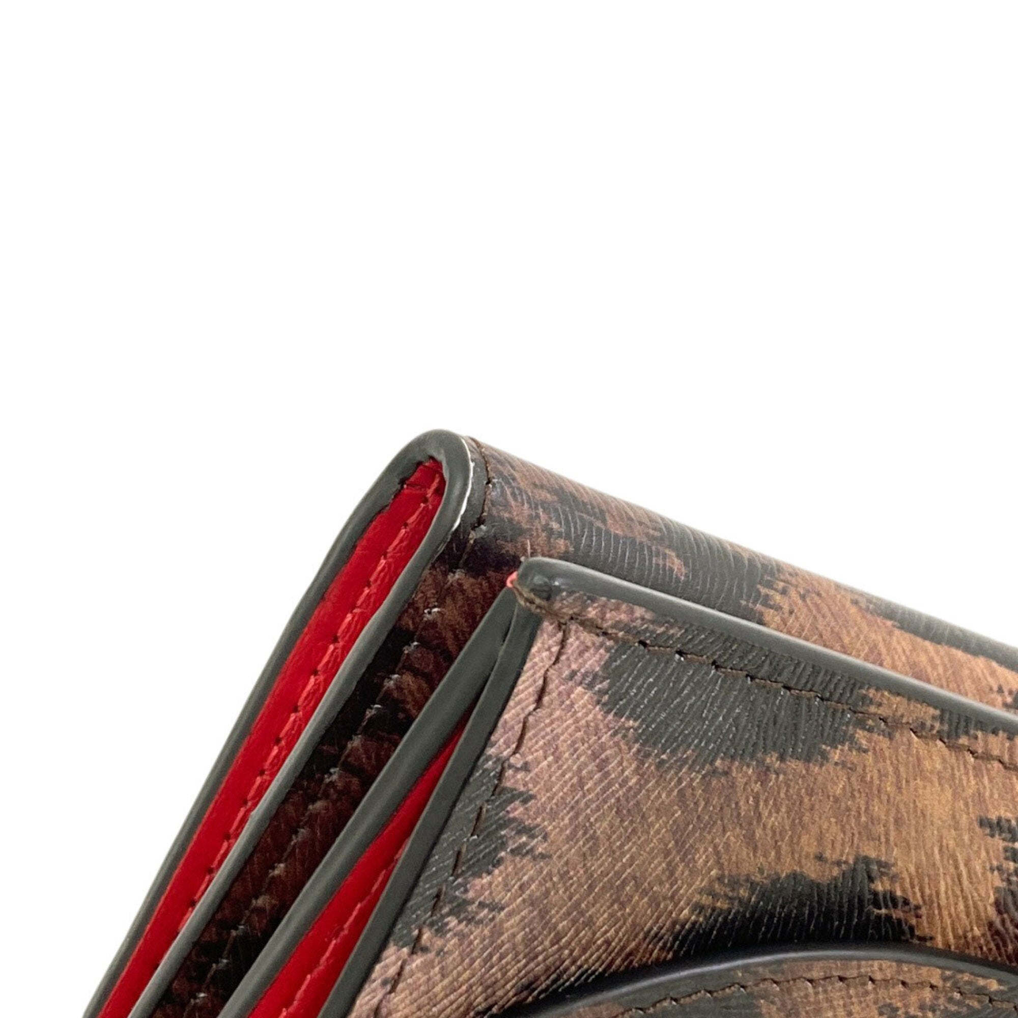 Christian Louboutin Brown Leather Wallet (Tri-Fold) (Pre-Owned)
