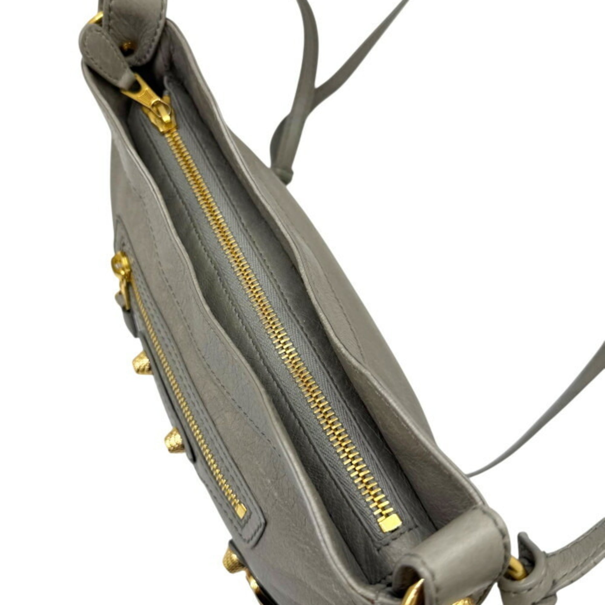 Balenciaga Gray Leather Shoulder Bag (Pre-Owned)