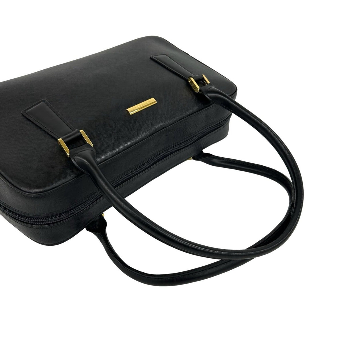Burberry Black Leather Boston Bag Handbag Shoulder Bag (Pre-Owned)