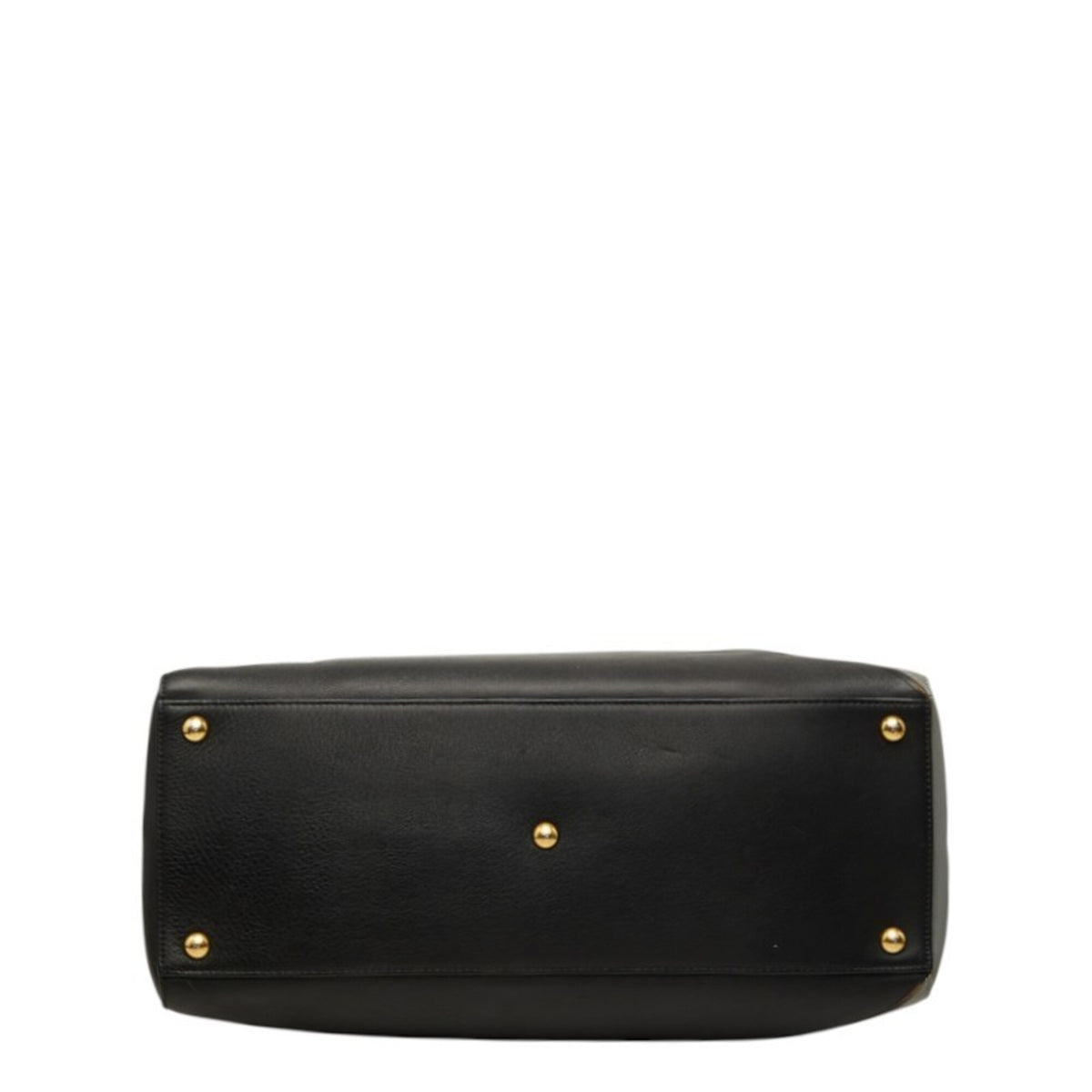 Fendi Black Gray White Yellow Leather Handbag Shoulder Bag (Pre-Owned)