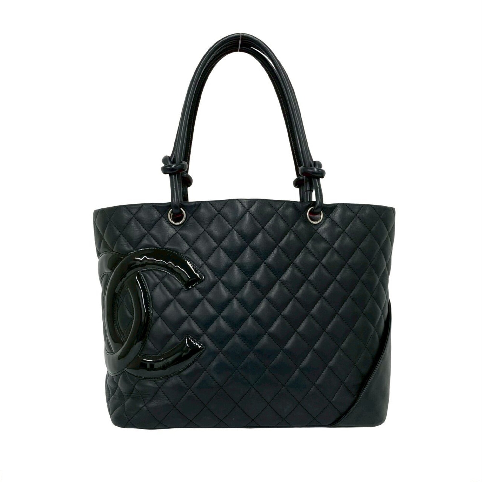Chanel Black Leather Handbag Tote Bag (Pre-Owned)