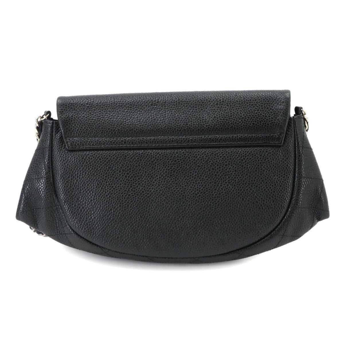 Chanel Black Grained Calfskin Chain/Shoulder Wallet (Pre-Owned)