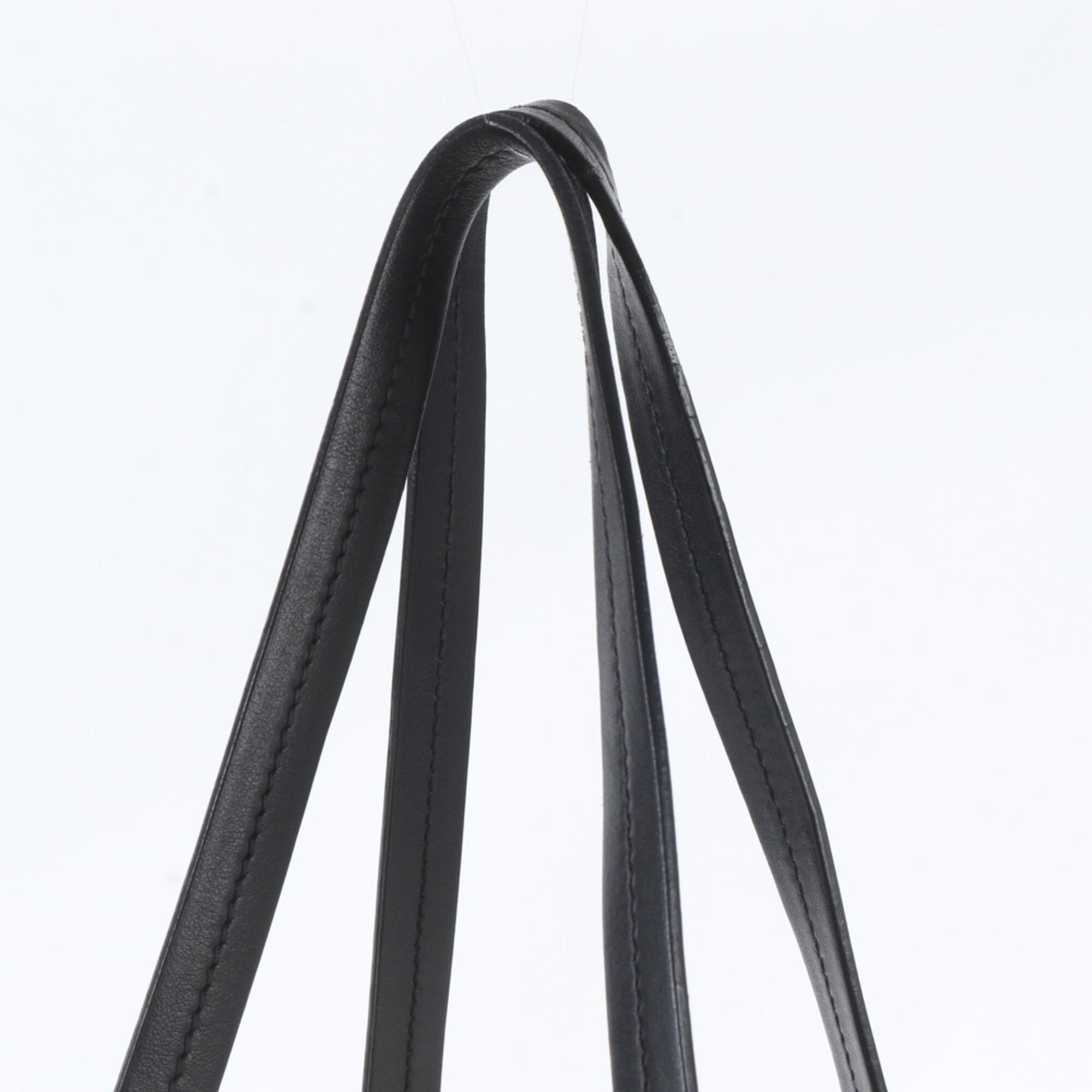 Prada Black Ivory Leather Canvas Handbag Shoulder Bag (Pre-Owned)