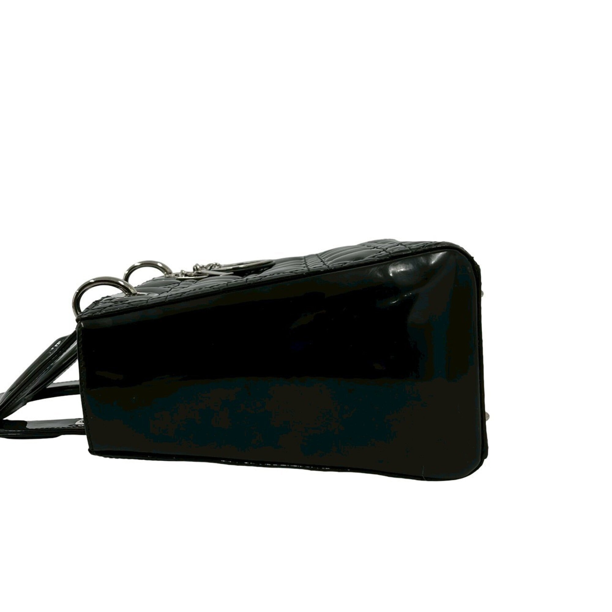 Christian Dior Black Patent Leather Handbag Shoulder Bag (Pre-Owned)