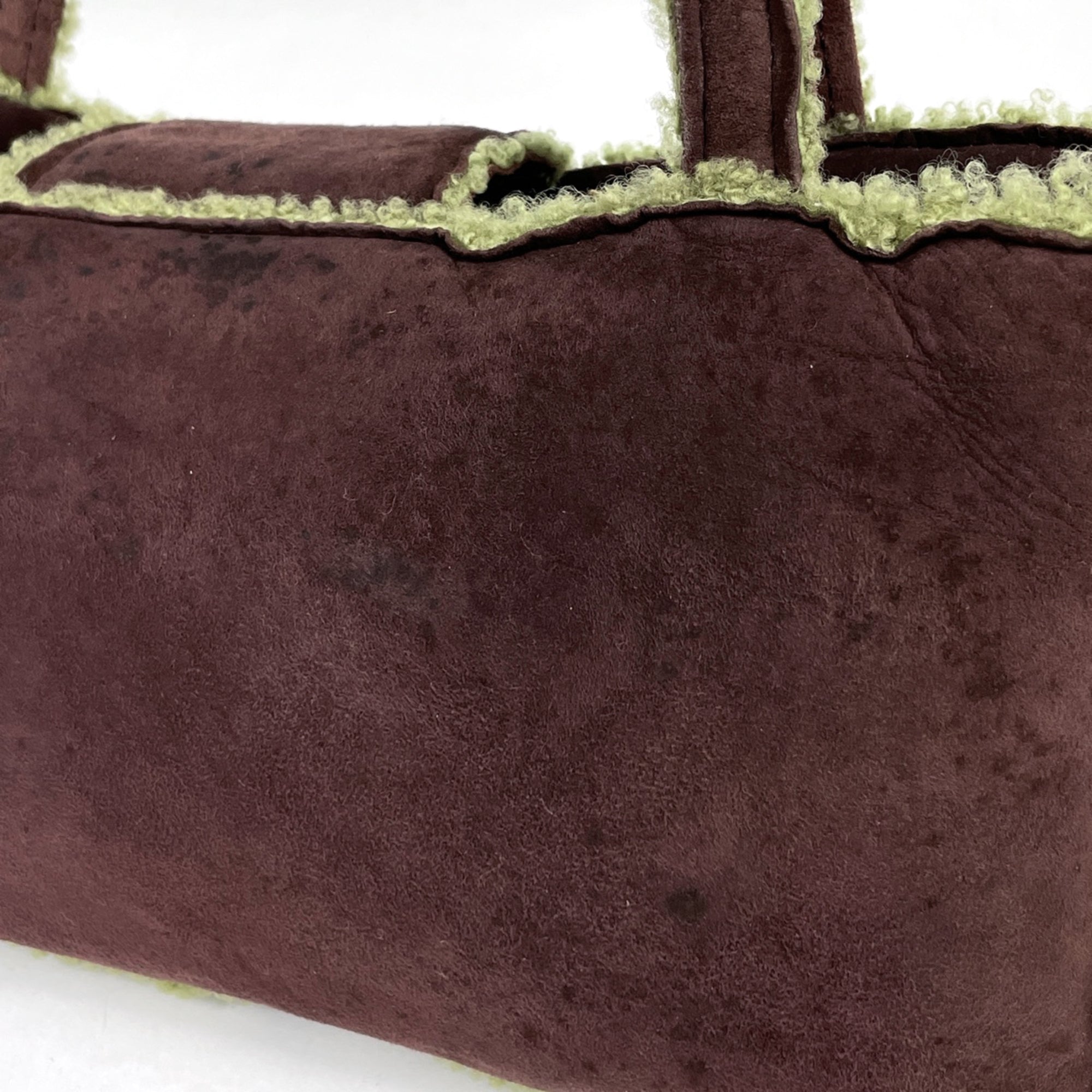 Chanel Brown Green Suede Handbag (Pre-Owned)