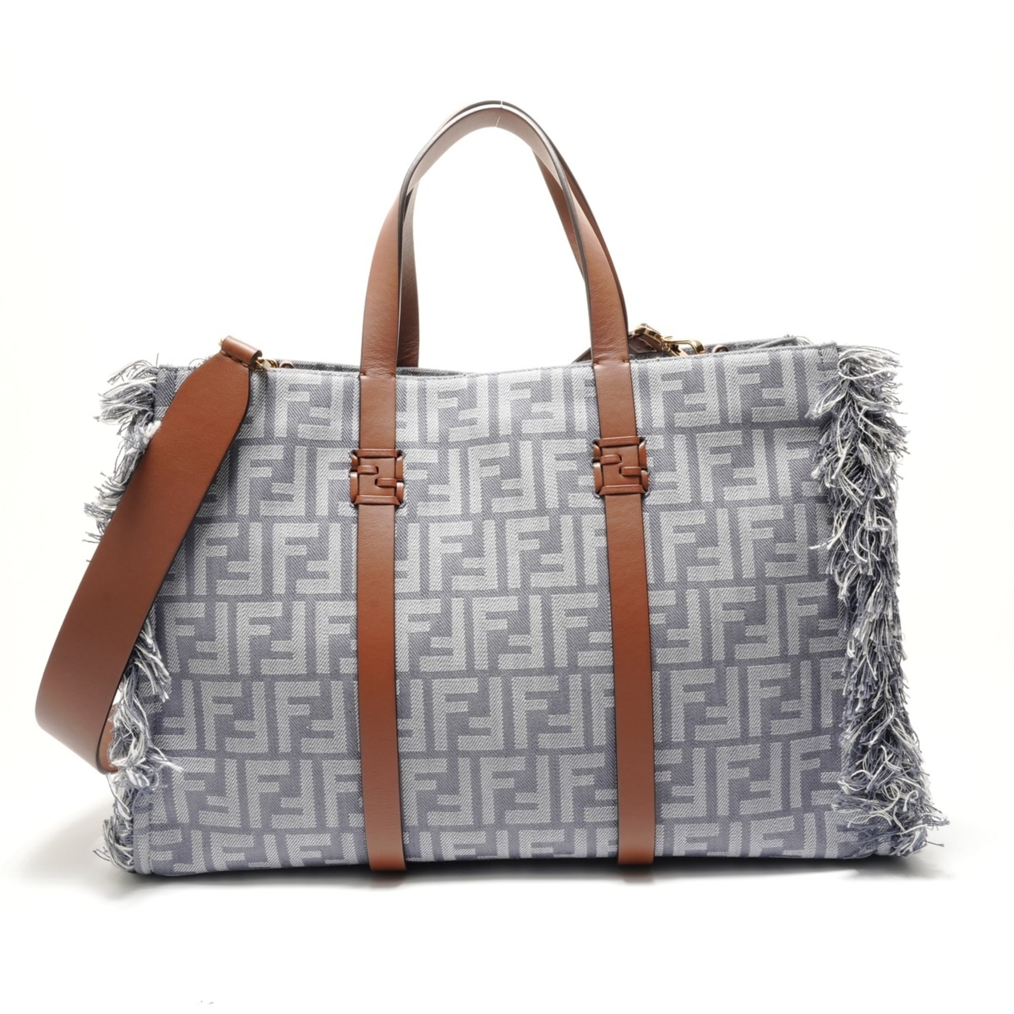 Fendi Gray Denim Tote Bag (Pre-Owned)