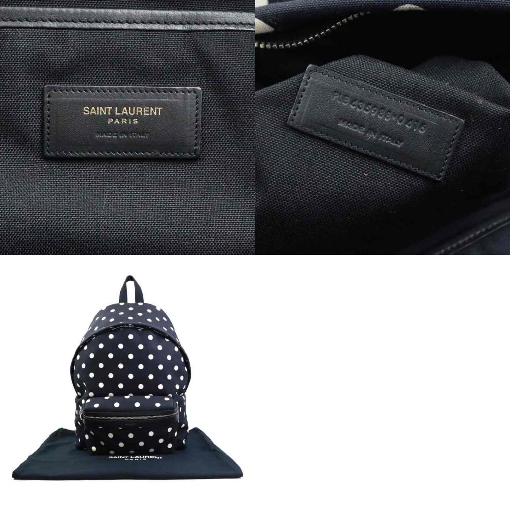 Saint Laurent Black White Nylon Backpack (Pre-Owned)