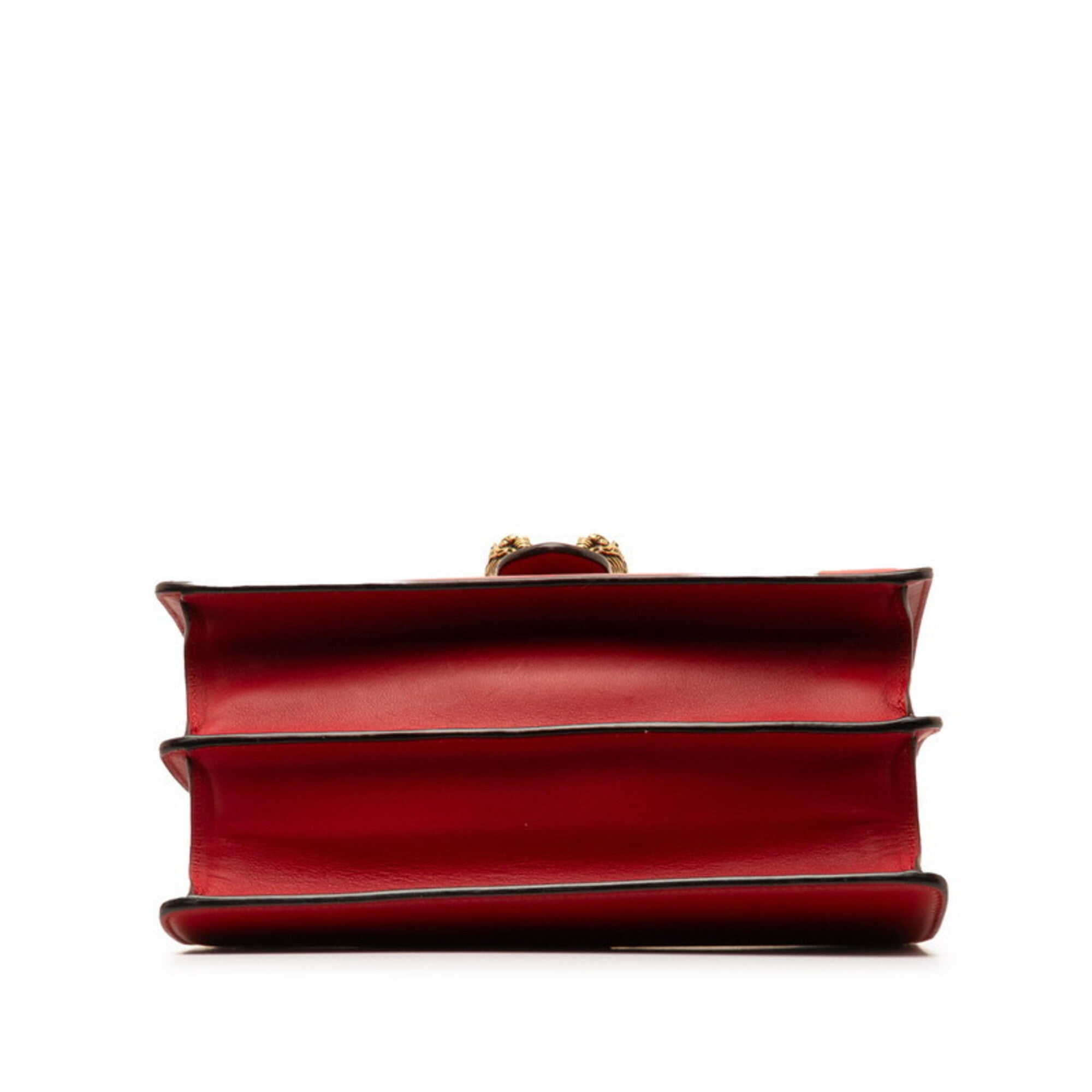 Gucci Red Color Leather Handbag Shoulder Bag (Pre-Owned)