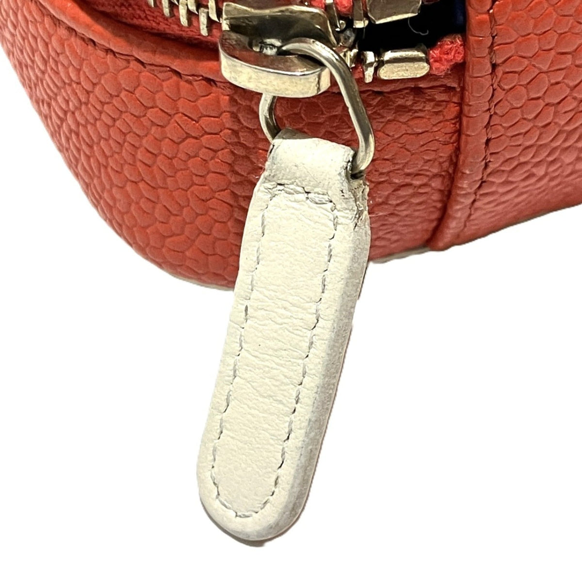 Chanel Blue Red Color White Grained Calfskin Shoulder Bag (Pre-Owned)